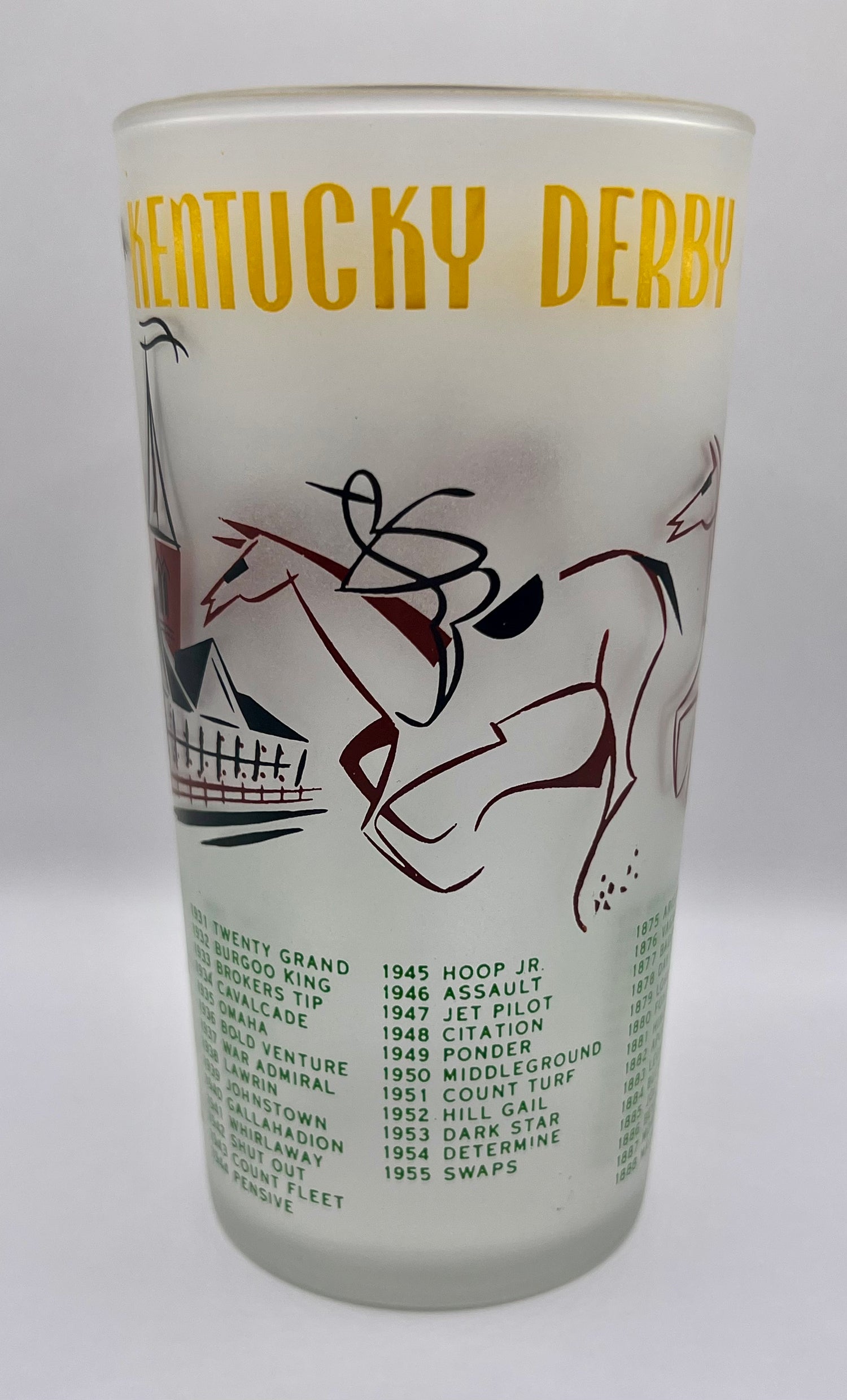 1950 to 1959 Kentucky Derby Glasses