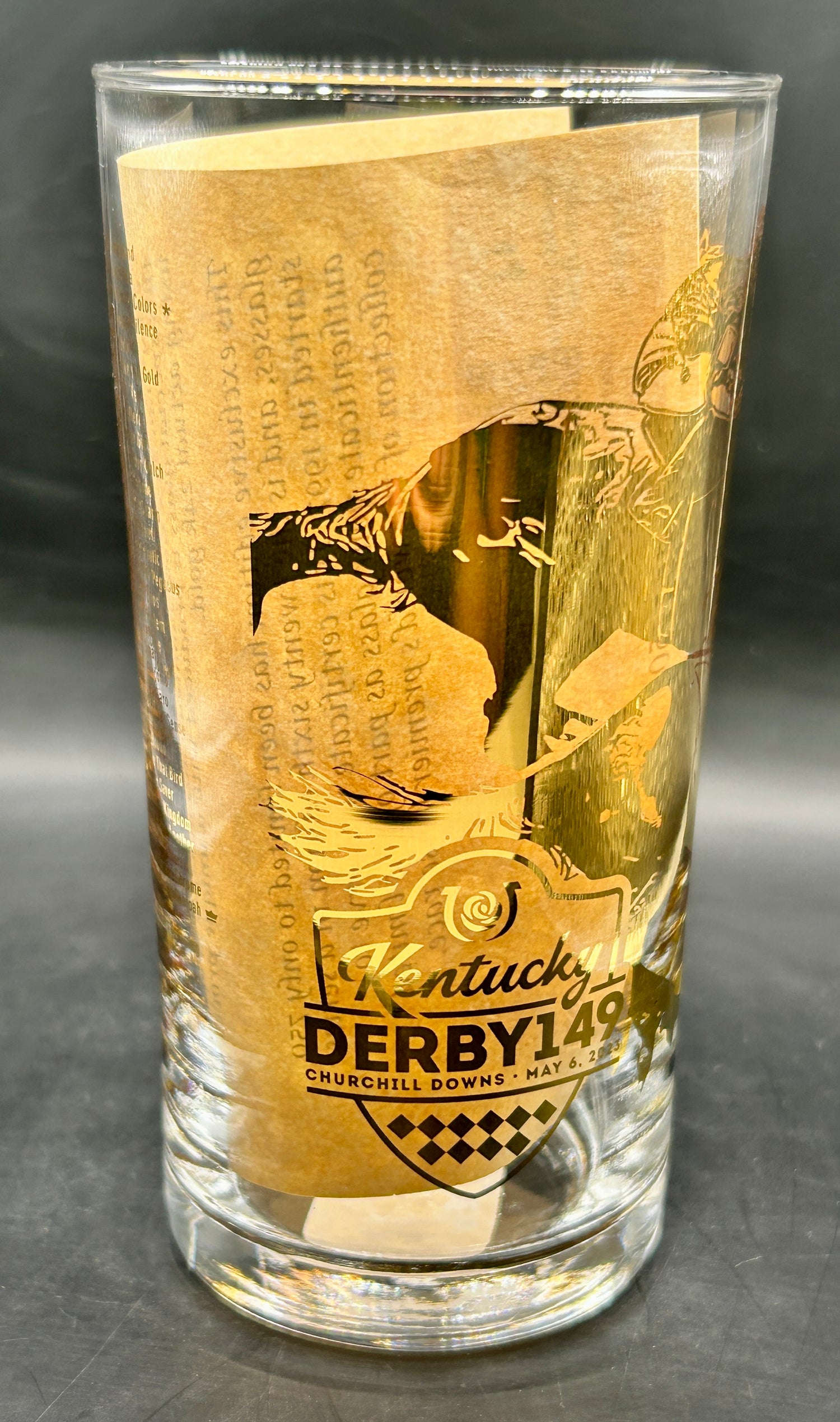 Kentucky Derby Gold Glasses