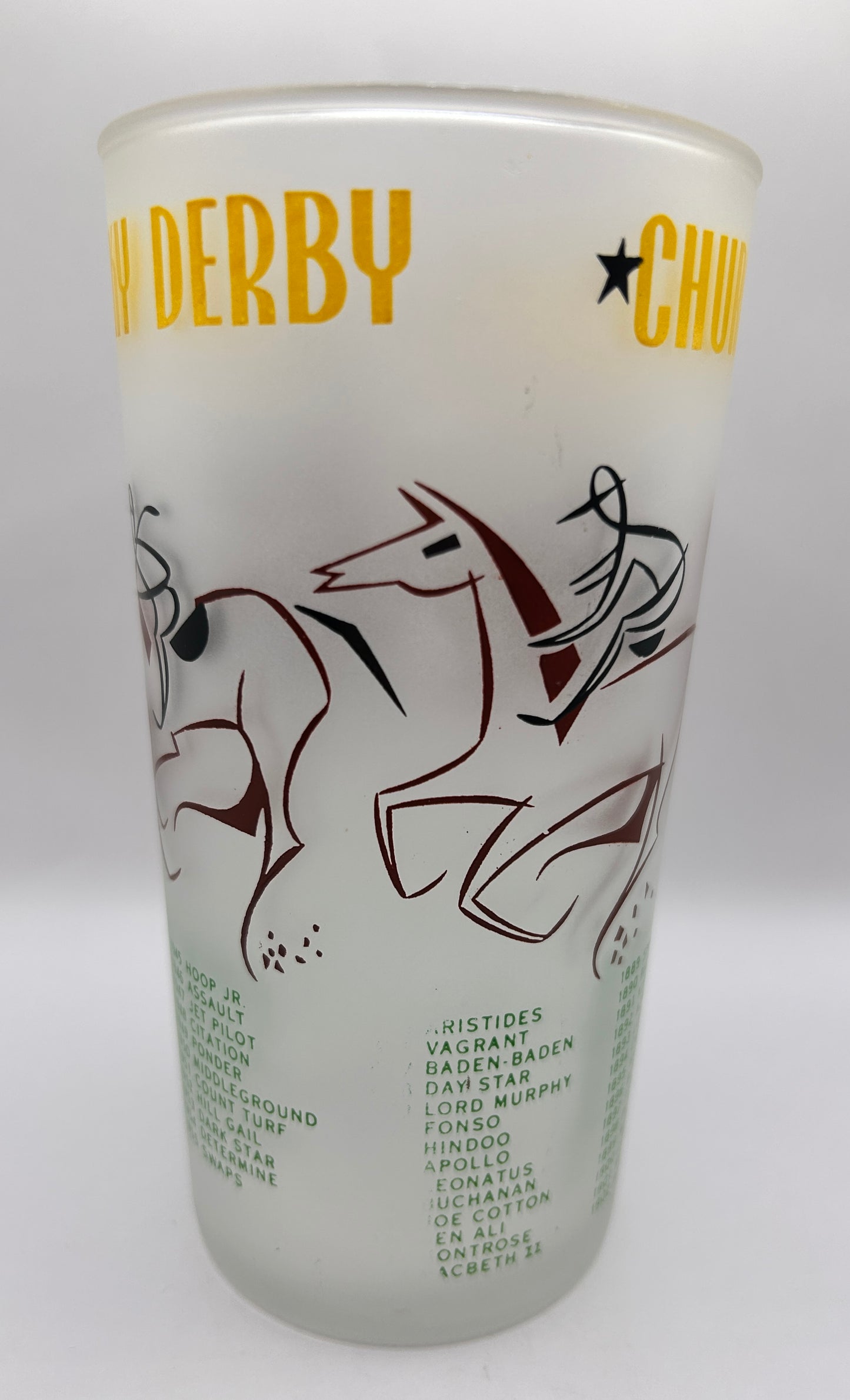 1956 Kentucky Derby Glass: 2 Stars, 3 Tails