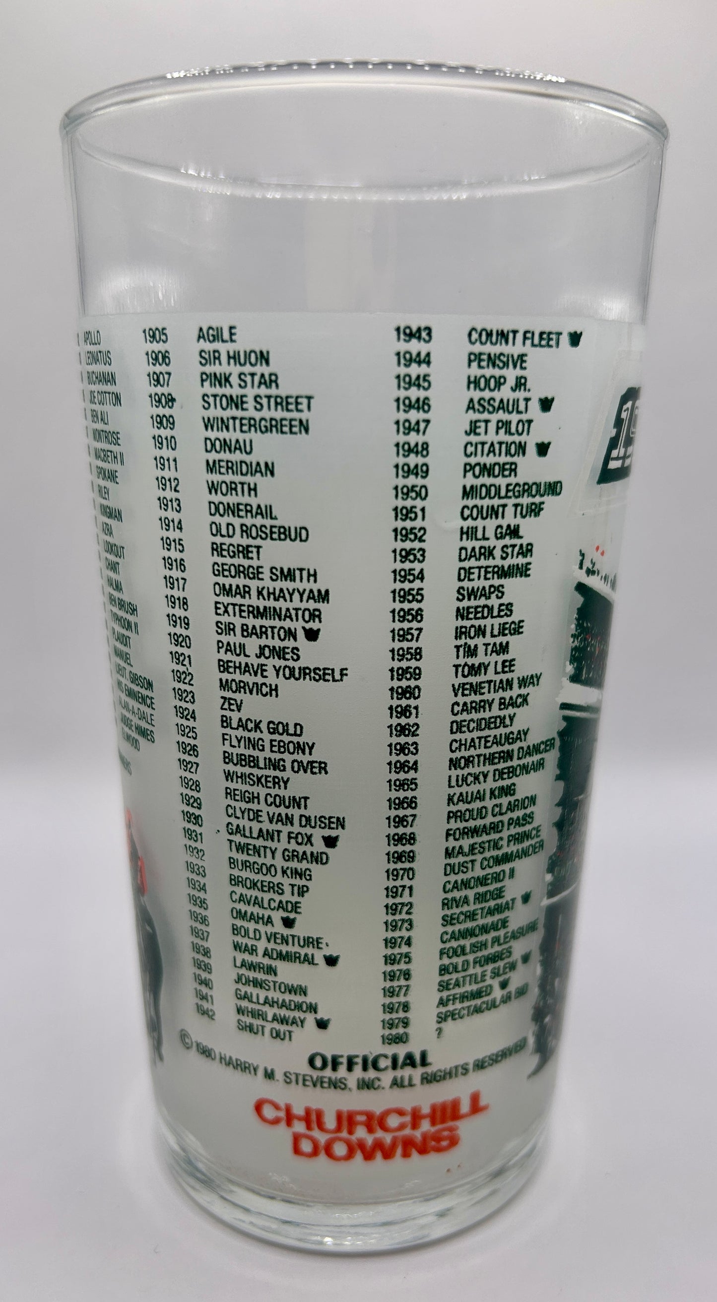 1980 Kentucky Derby Glass - Green Screen