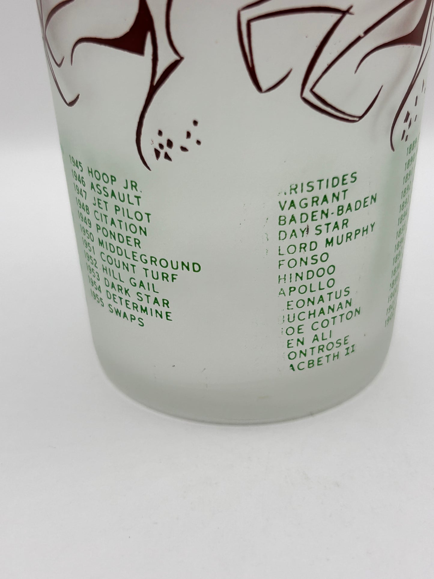 1956 Kentucky Derby Glass: 2 Stars, 3 Tails