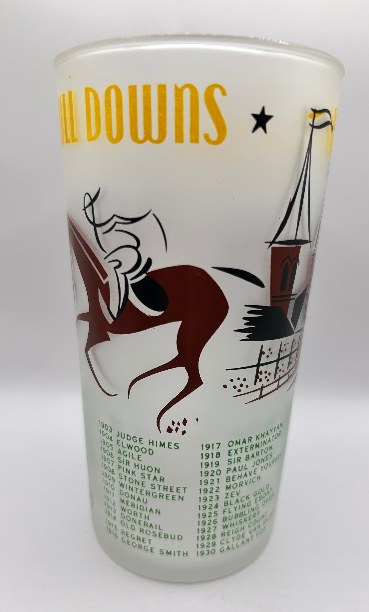 1956 Kentucky Derby Glass: 2 Stars, 3 Tails