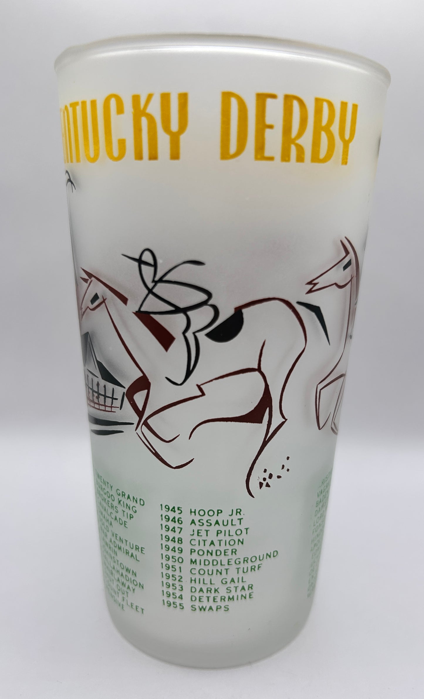 1956 Kentucky Derby Glass: 2 Stars, 3 Tails