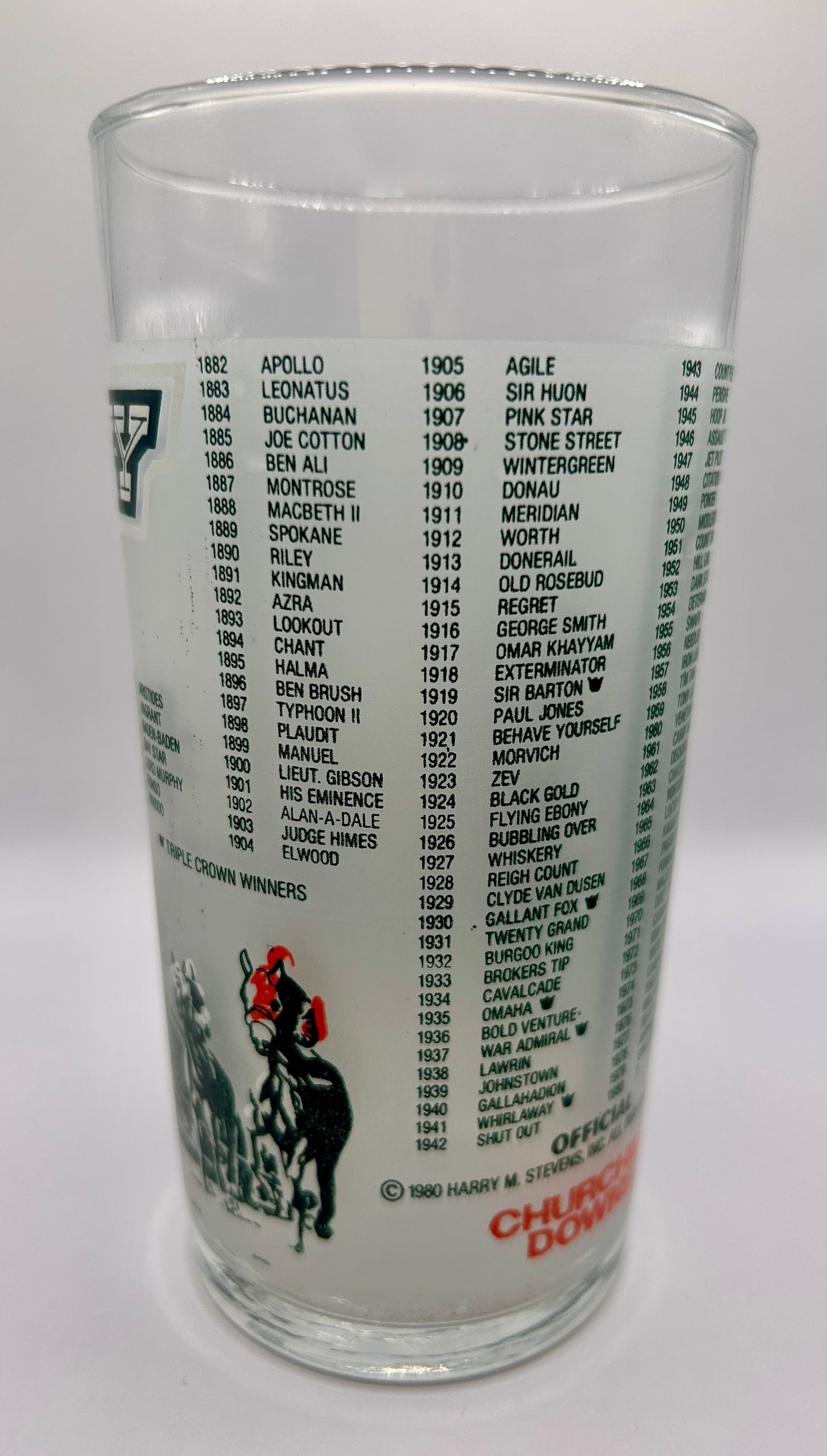 1980 Kentucky Derby Glass - Green Screen