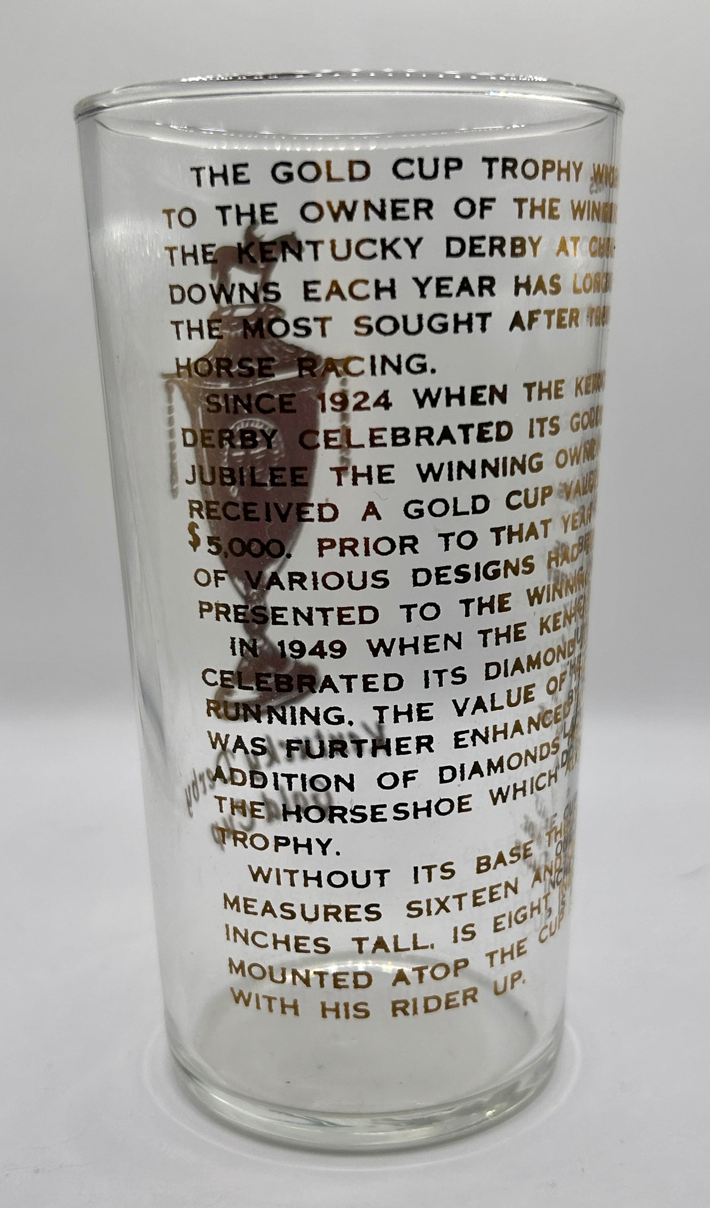 1952 Kentucky Derby Sample Glass