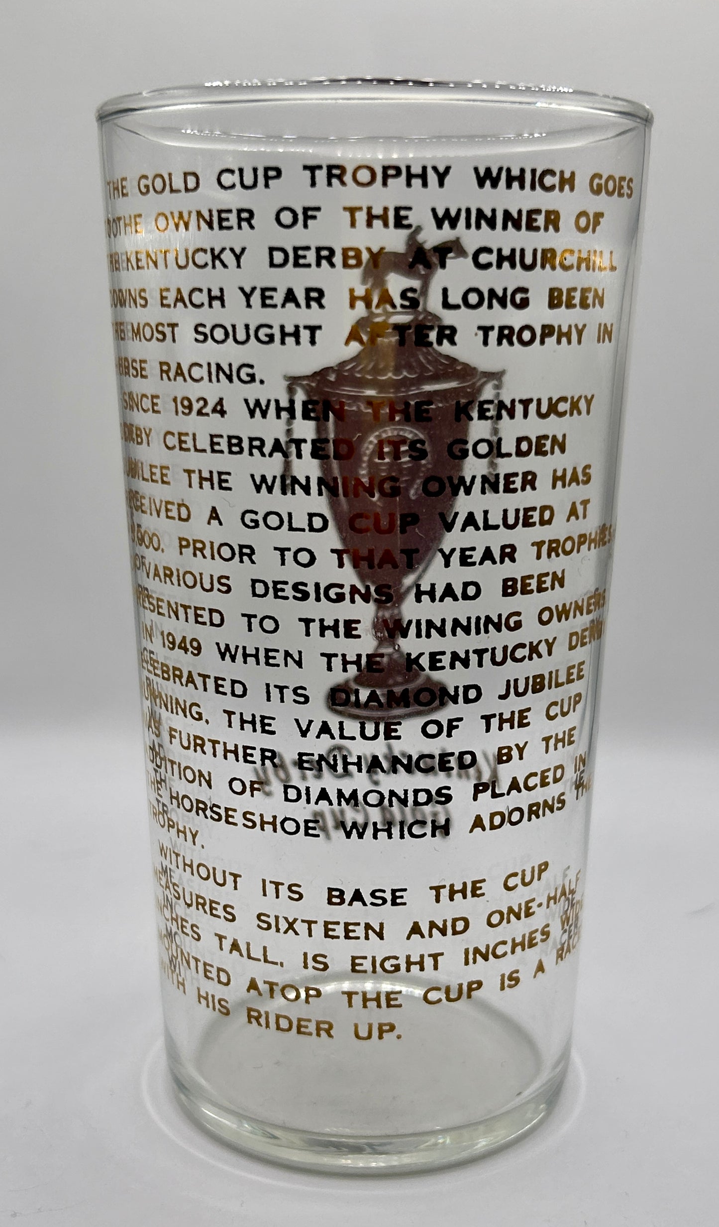 1952 Kentucky Derby Sample Glass