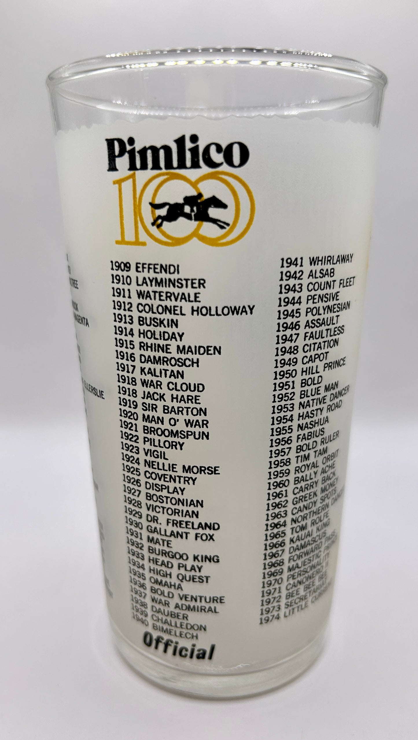 1975 Preakness Stakes Glass