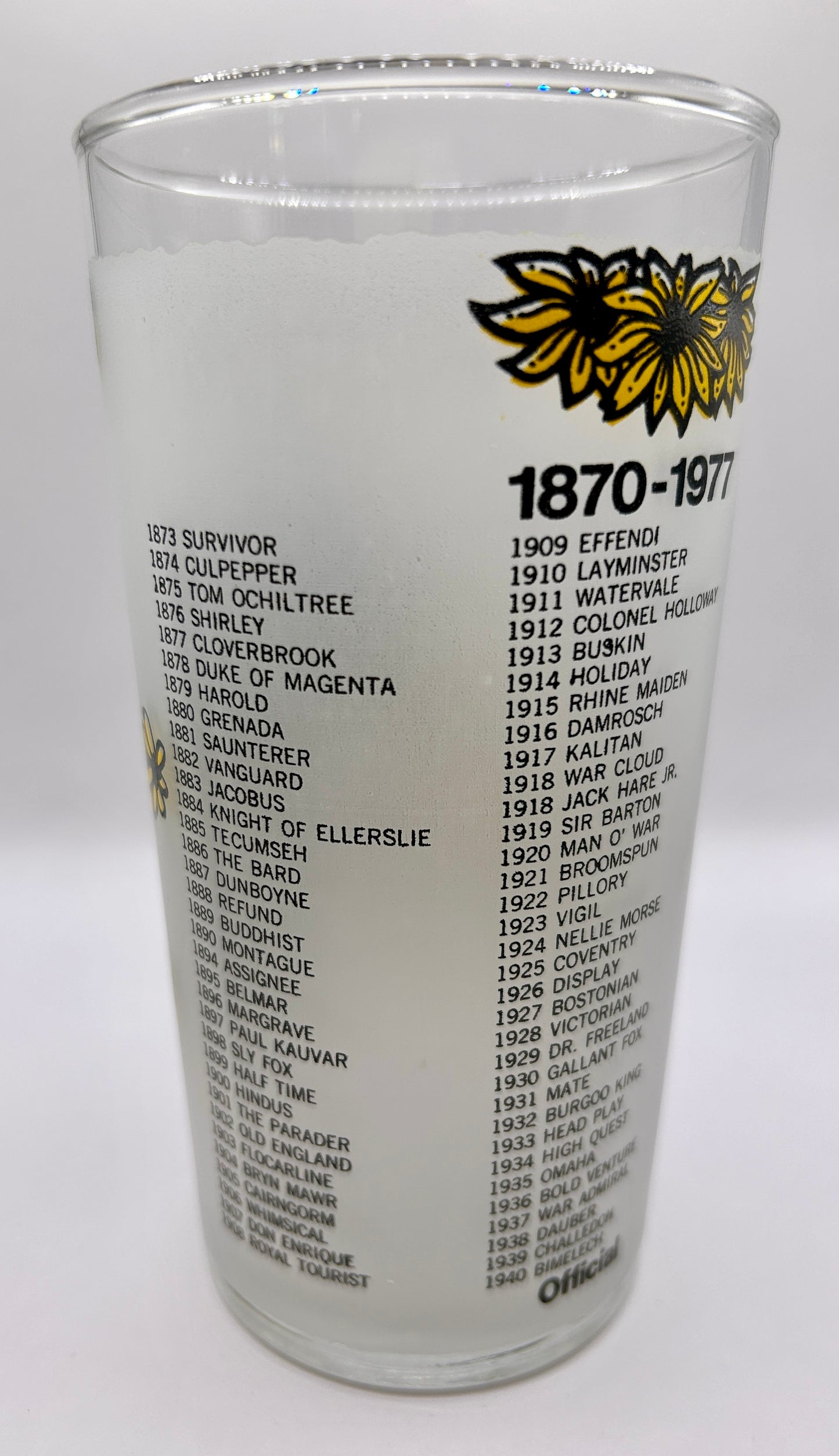 1977 Preakness Stakes Glass