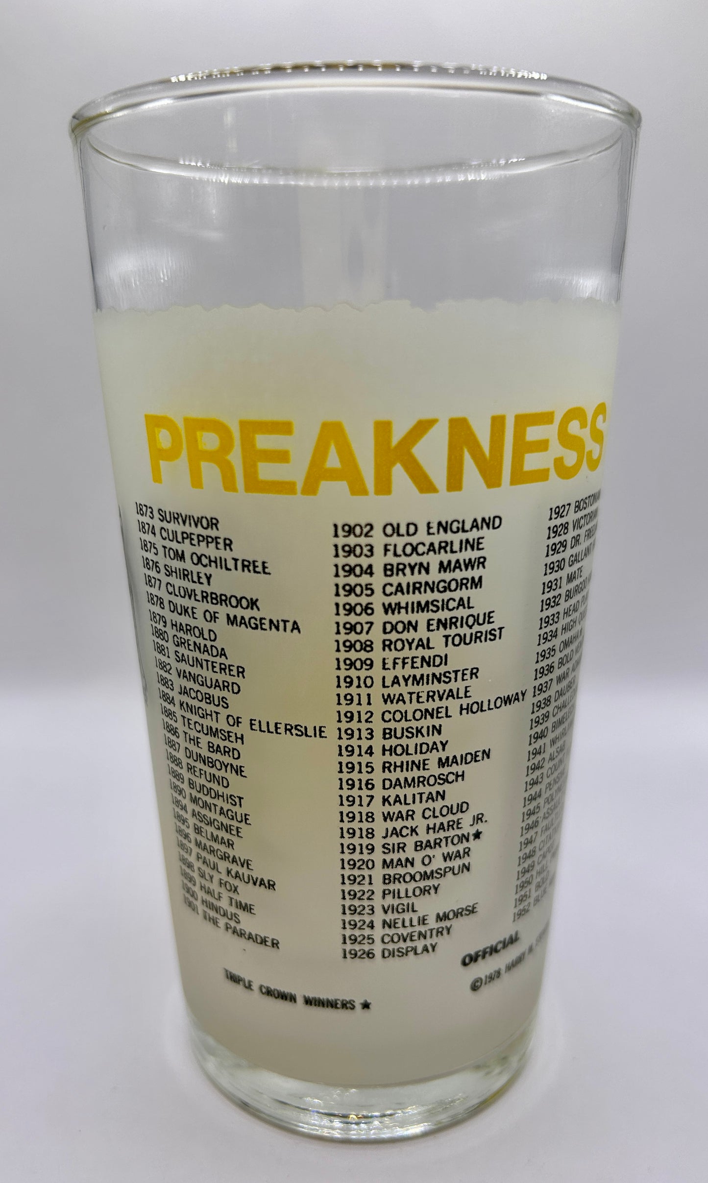1978 Preakness Stakes Glass