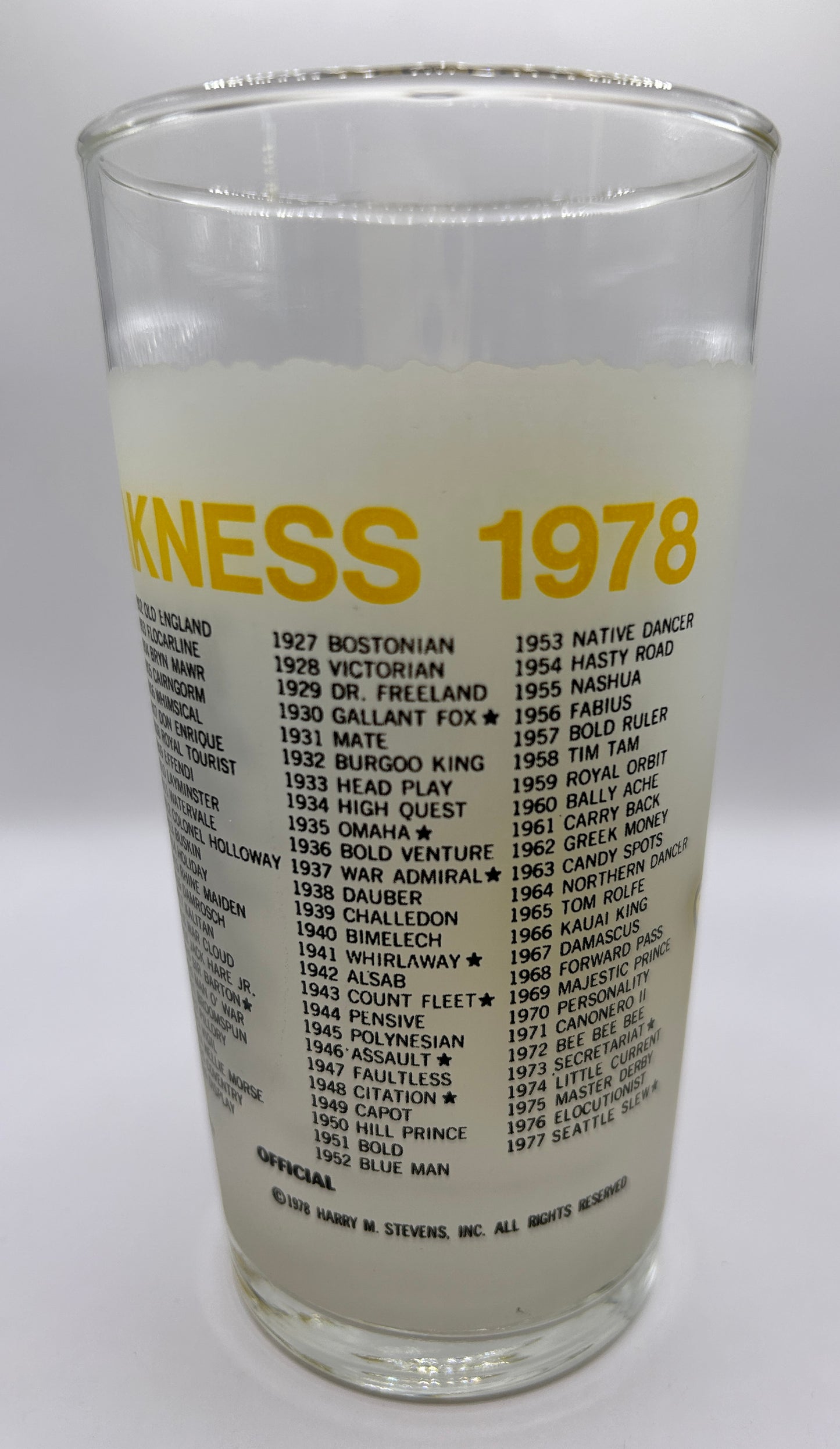 1978 Preakness Stakes Glass