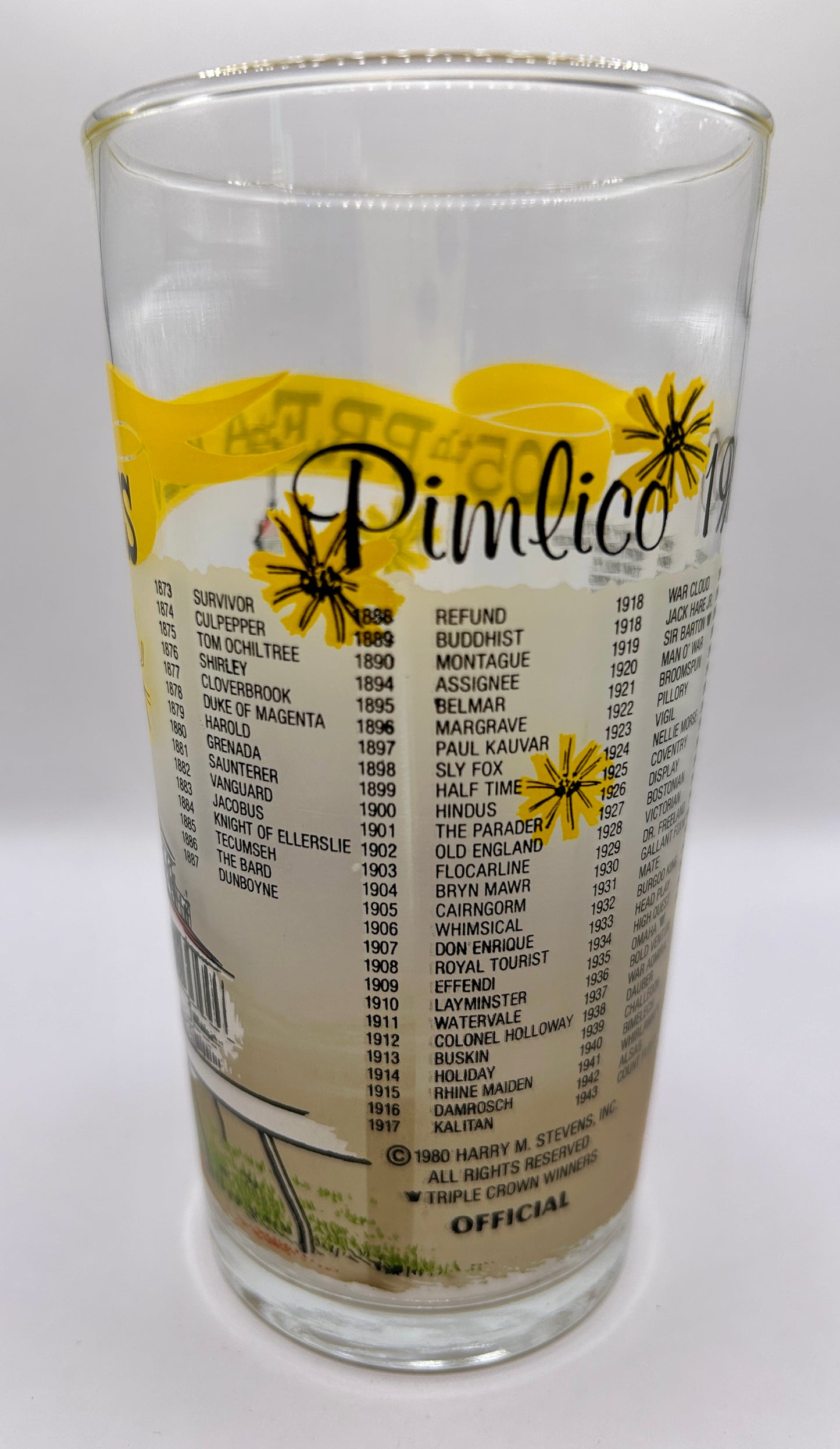 1980 Preakness Stakes Glass
