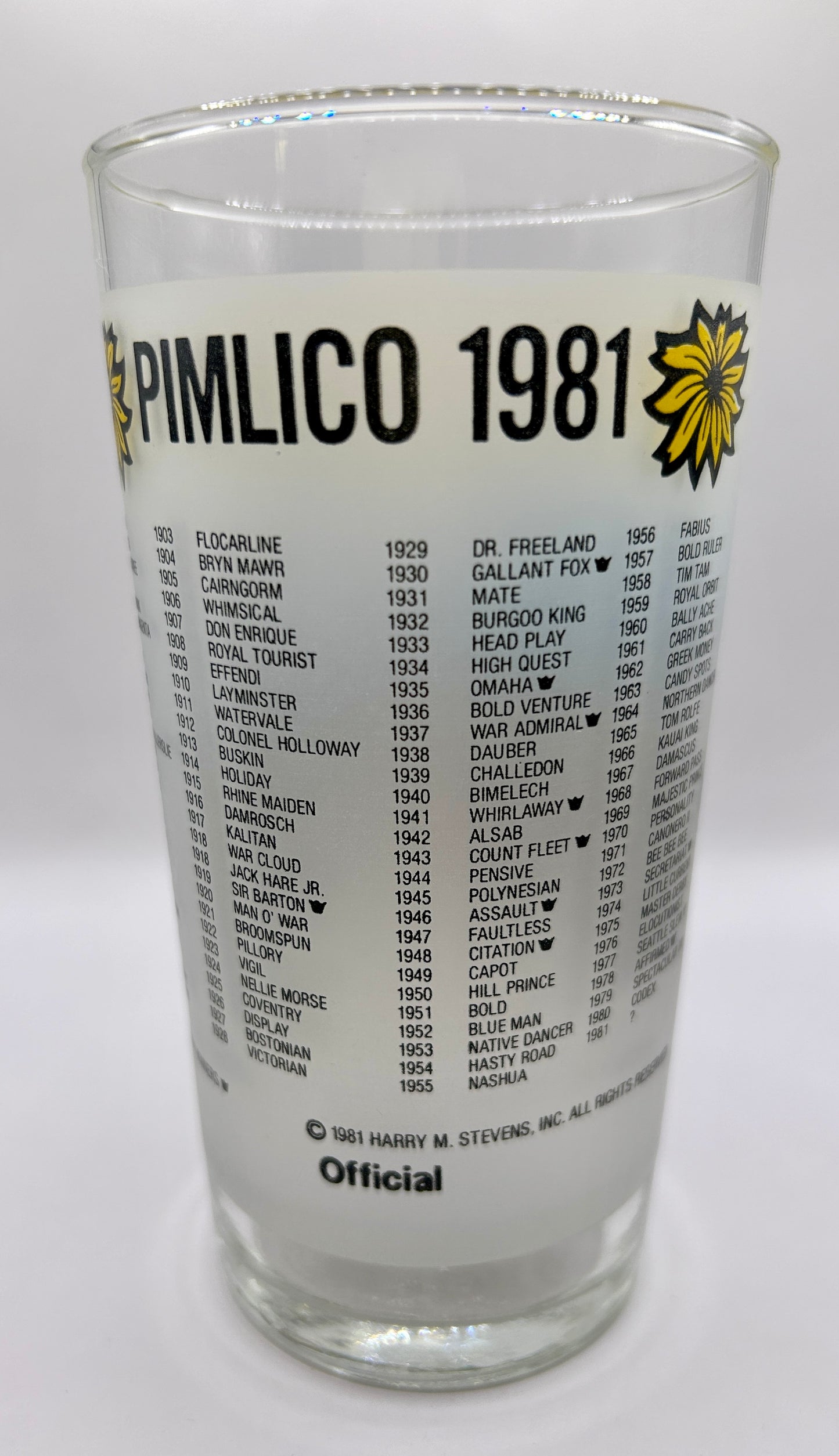 1981 Preakness Stakes Glass