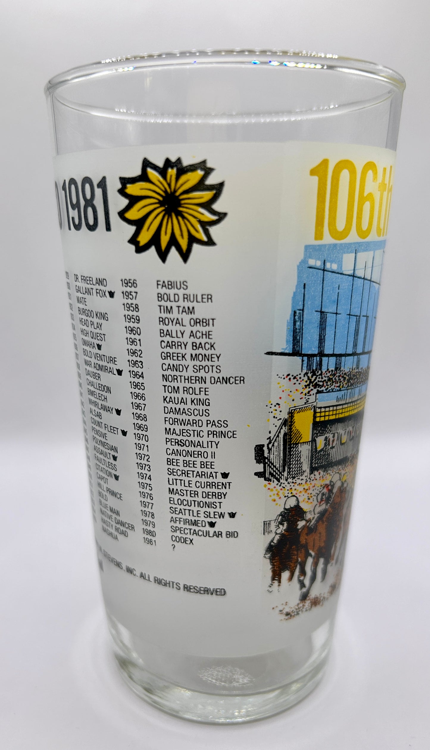1981 Preakness Stakes Glass