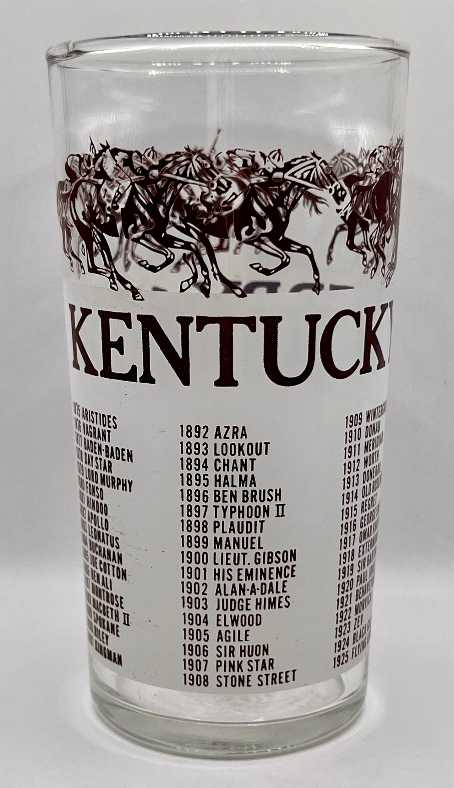 1975 Unofficial Kentucky Derby BAR Glass