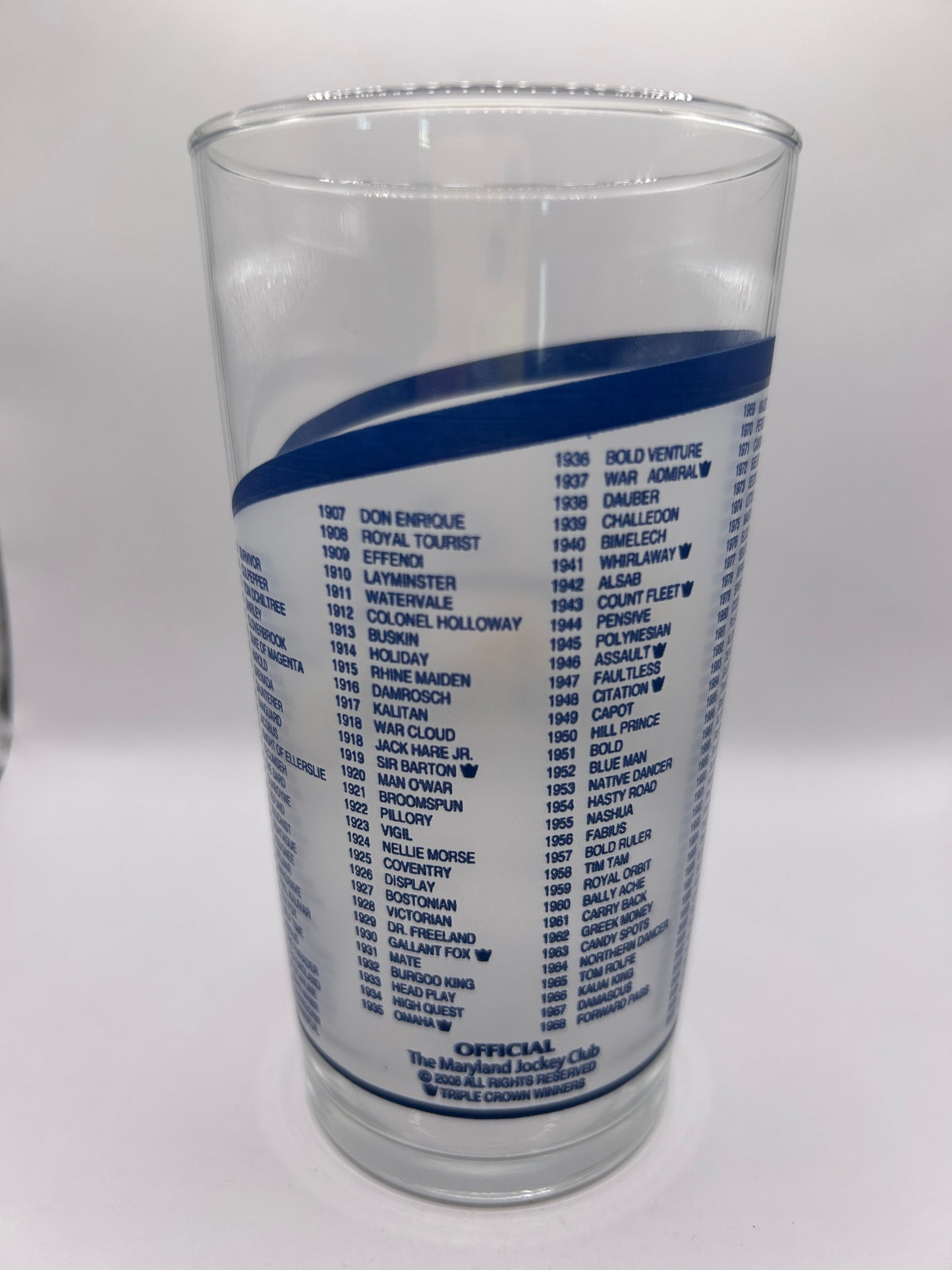 2007 Preakness Stakes Glass