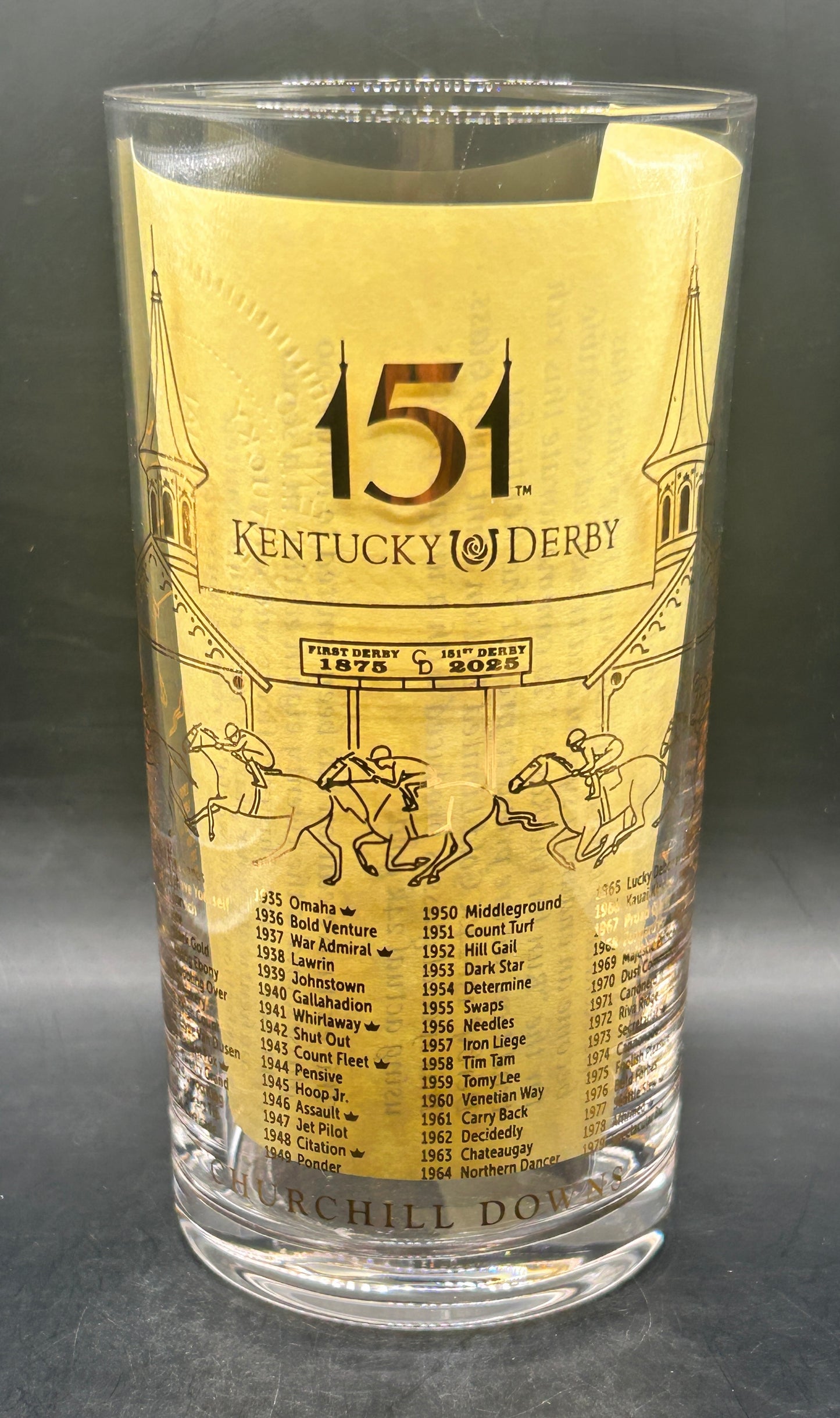 2025, 151st Kentucky Derby Gold Glass