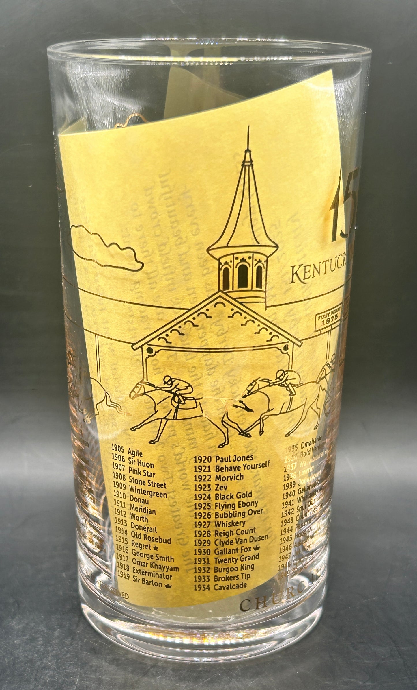 2025, 151st Kentucky Derby Gold Glass