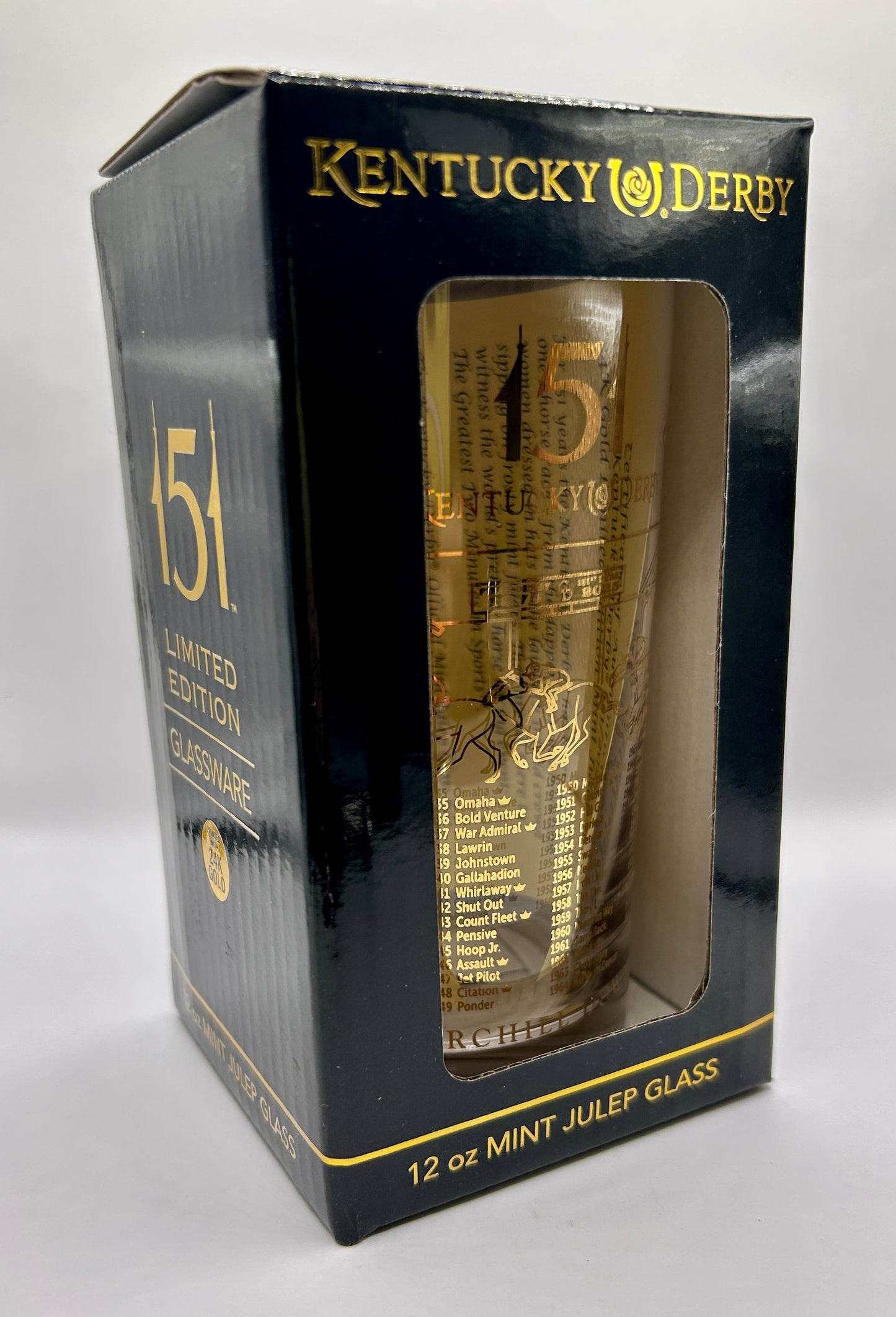 2025, 151st Kentucky Derby Gold Glass