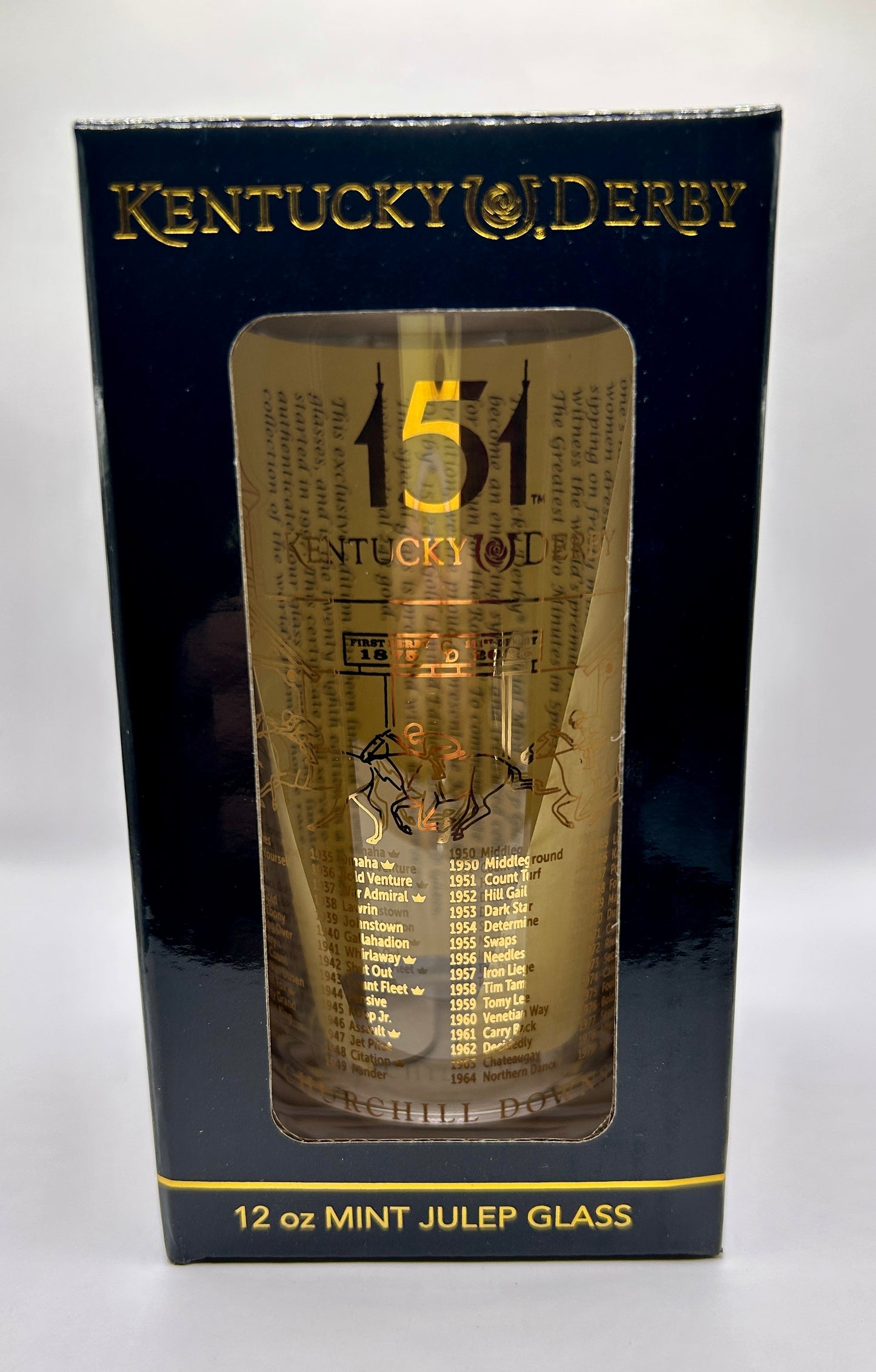 2025, 151st Kentucky Derby Gold Glass