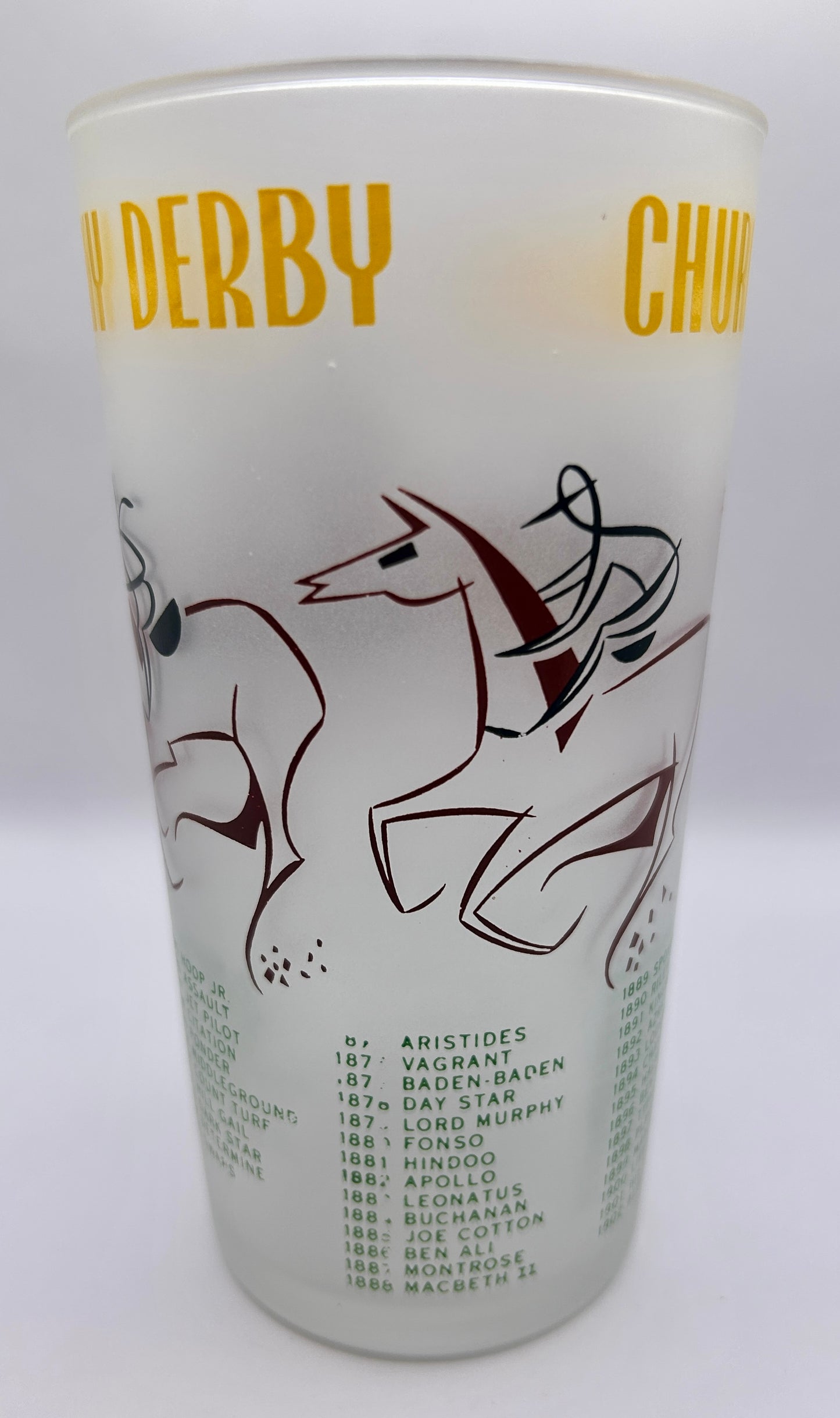 1956 Kentucky Derby Glass: 1 Stars, 2 Tails