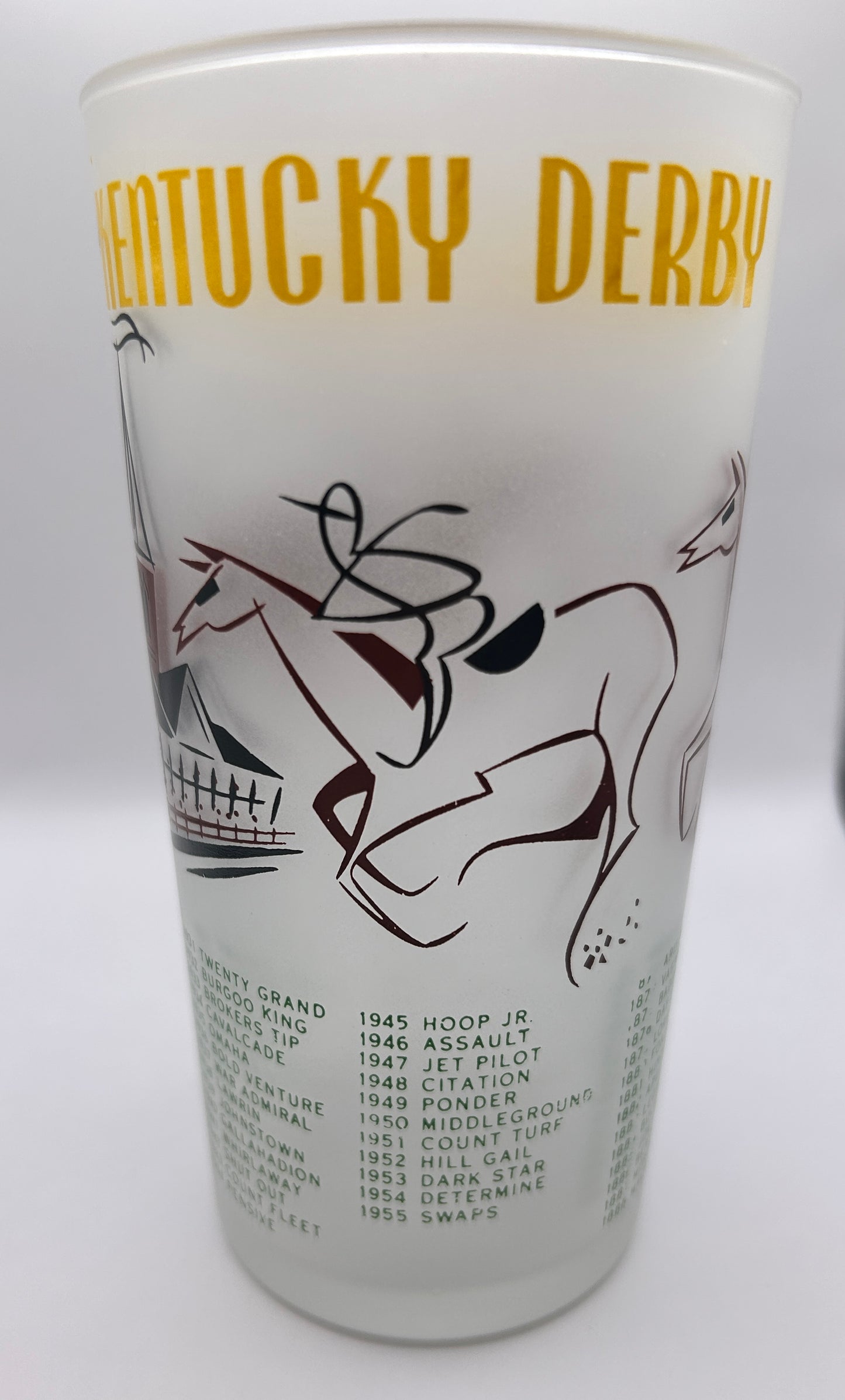 1956 Kentucky Derby Glass: 1 Stars, 2 Tails