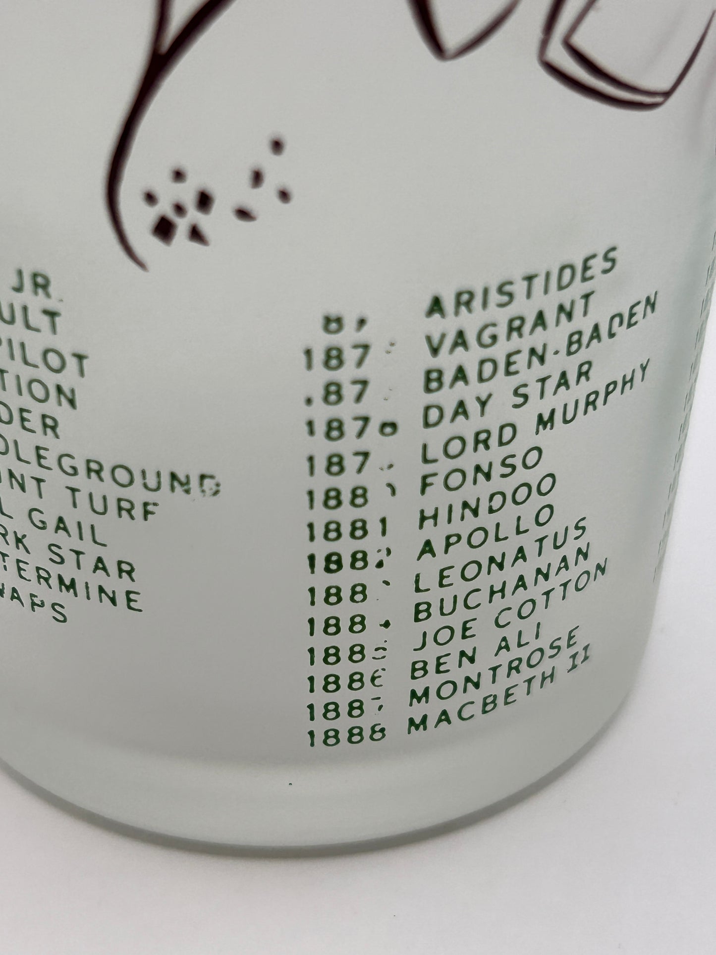 1956 Kentucky Derby Glass: 1 Stars, 2 Tails