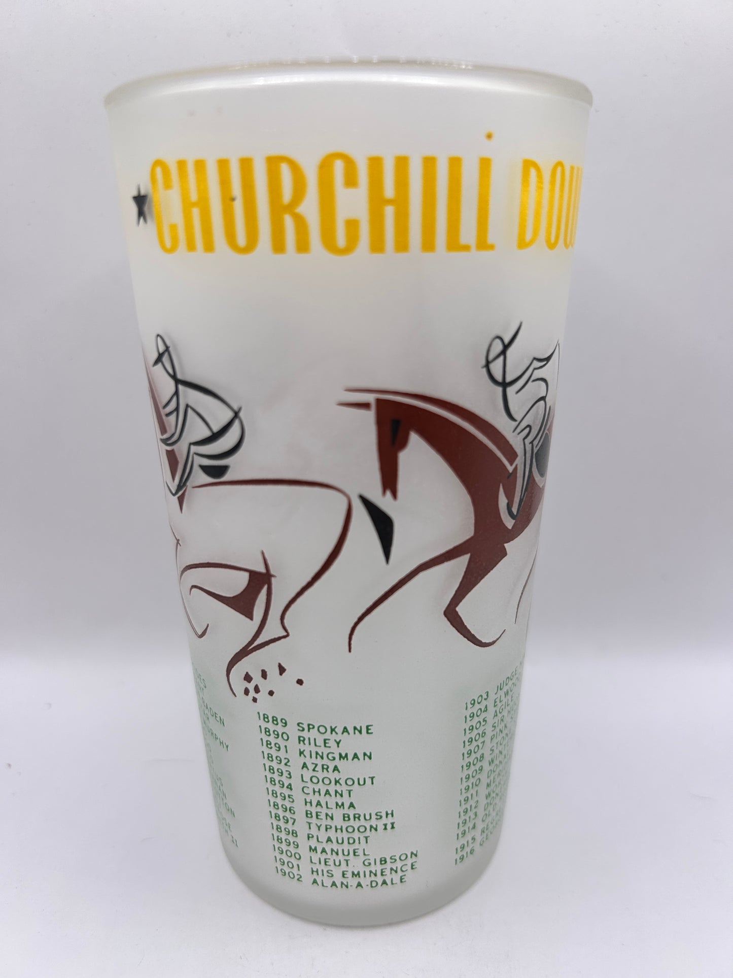 1956 Kentucky Derby Glass: 2 Stars, 2 Tails