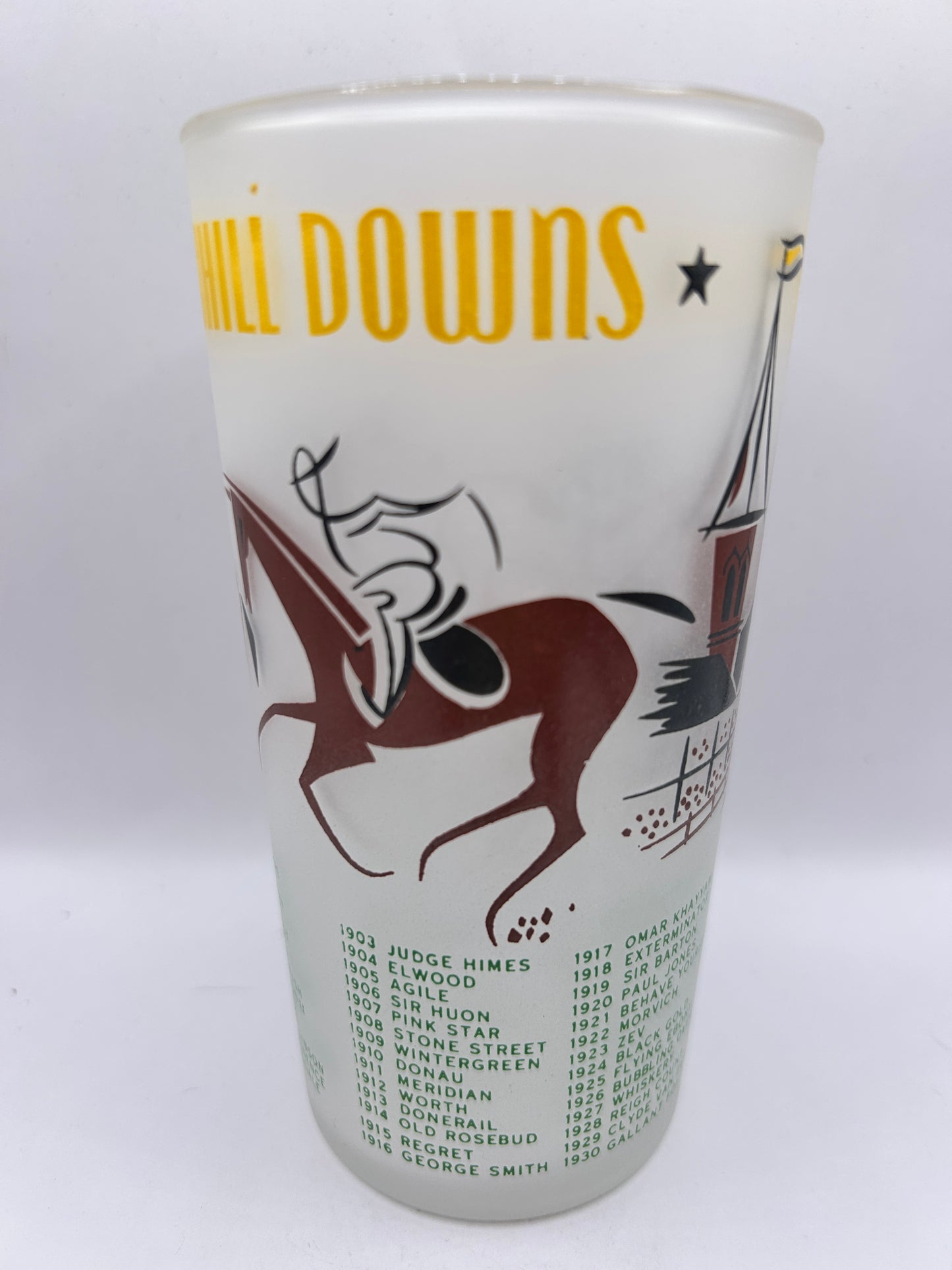 1956 Kentucky Derby Glass: 2 Stars, 2 Tails