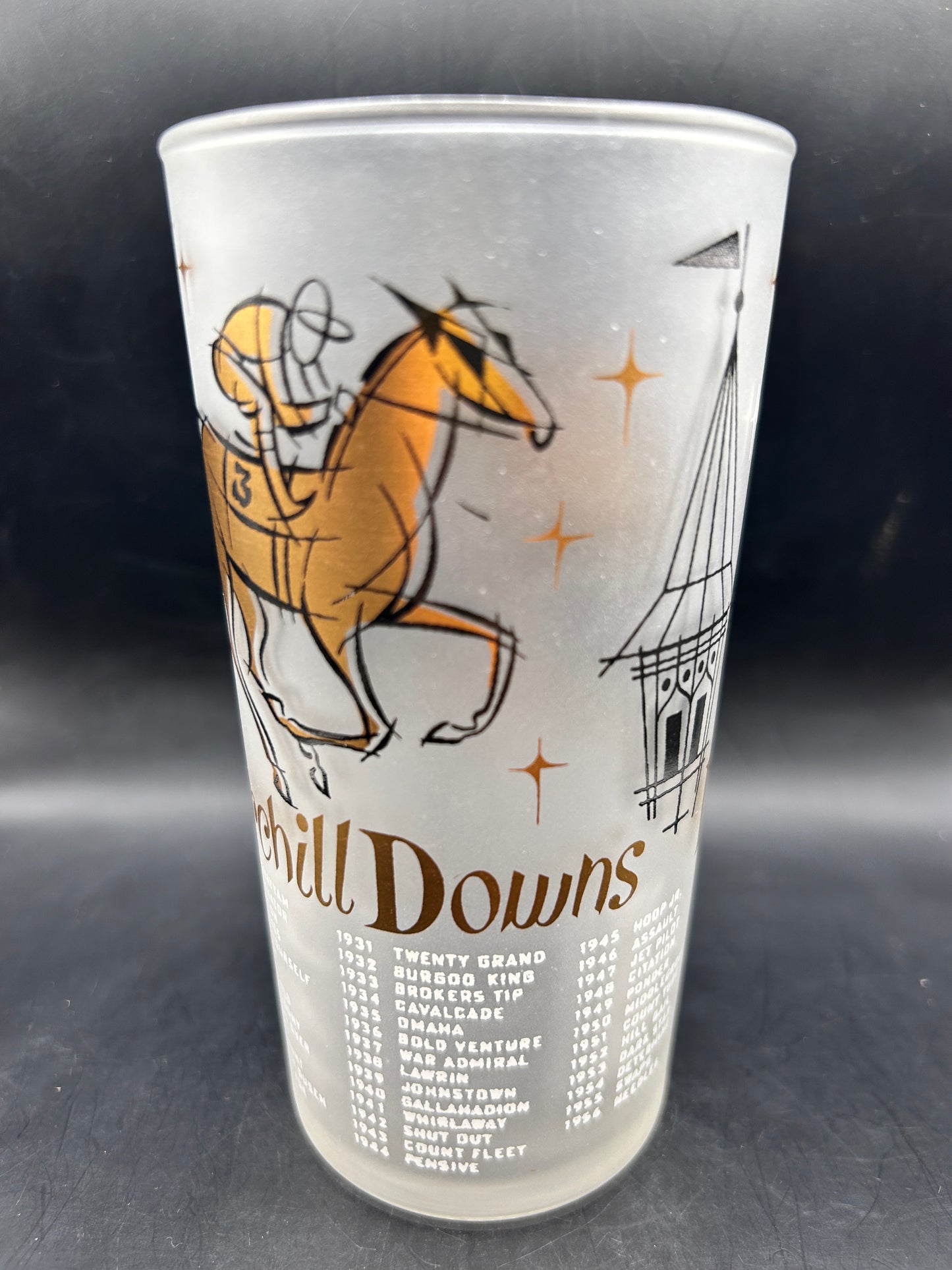 1958 Kentucky Derby Glass: Iron Liege