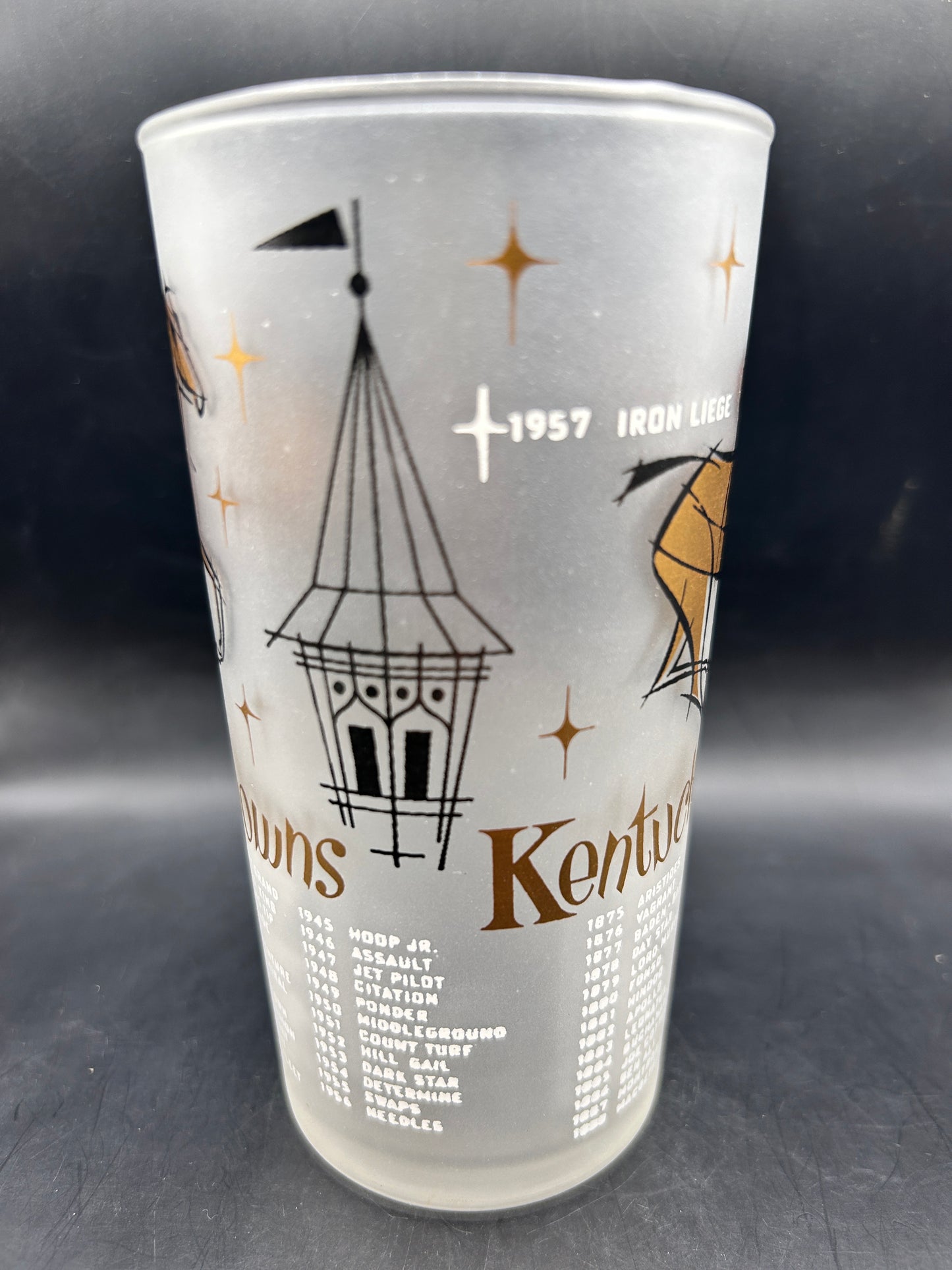 1958 Kentucky Derby Glass: Iron Liege