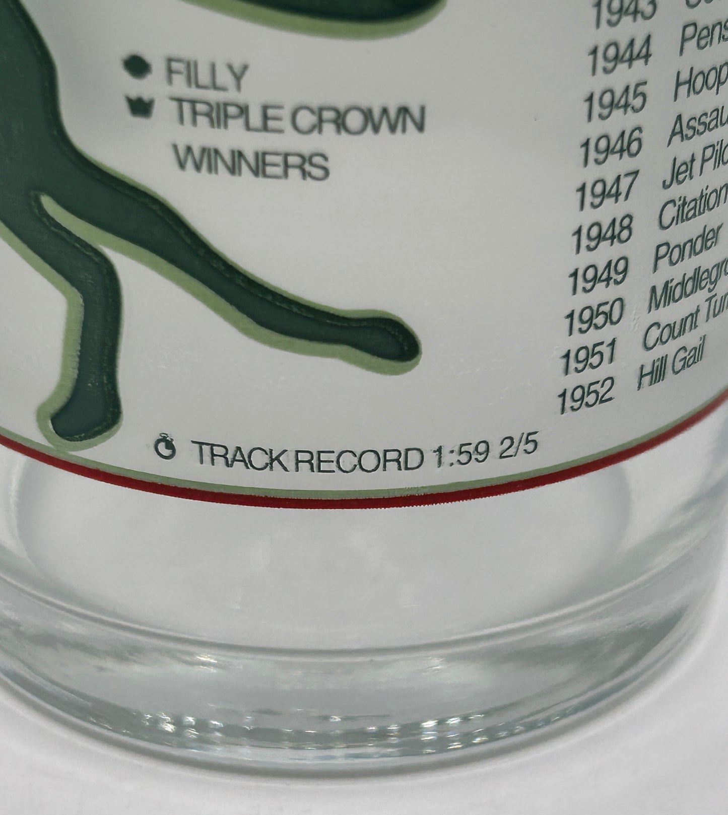 2006 Kentucky Derby Glass - Track Record