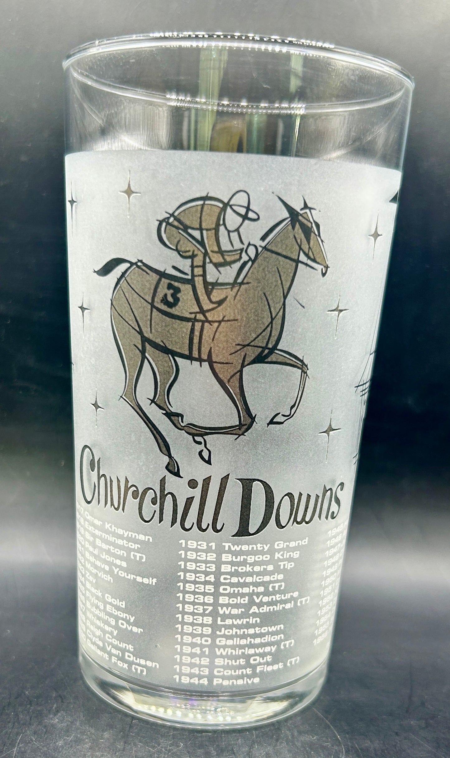 1957 Kentucky Derby Reproduction Glass