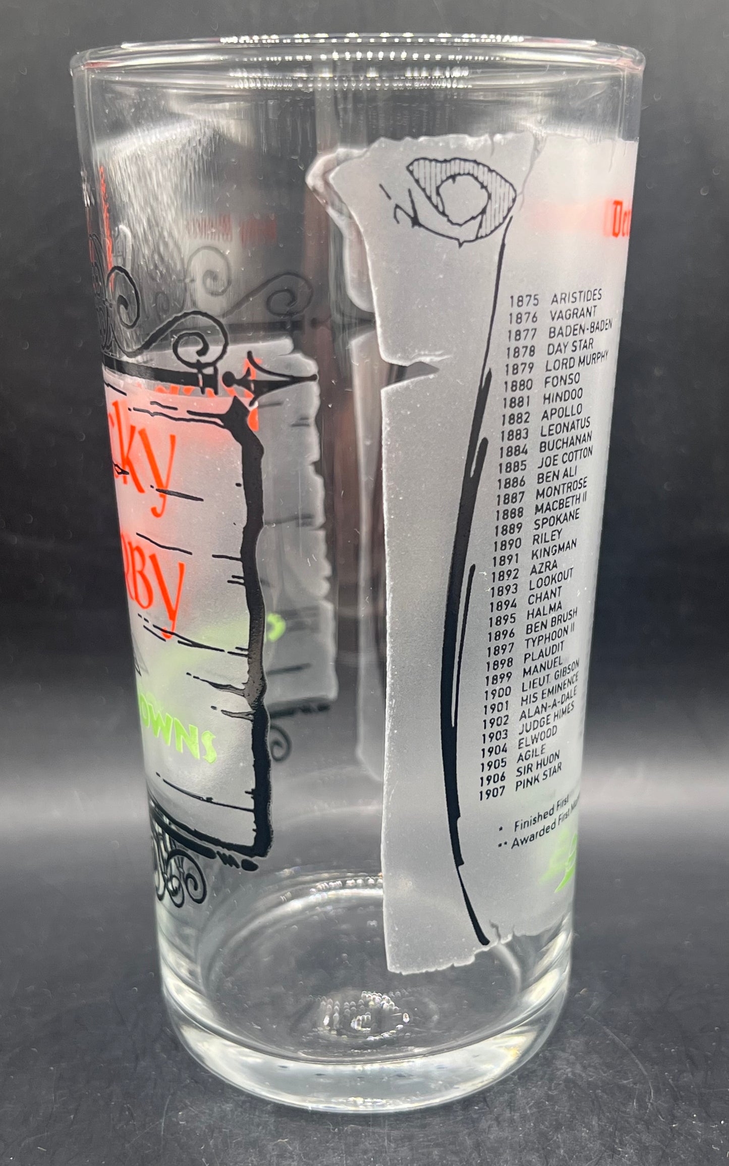 1973 Kentucky Derby Glass - Movie Prop Reproduction