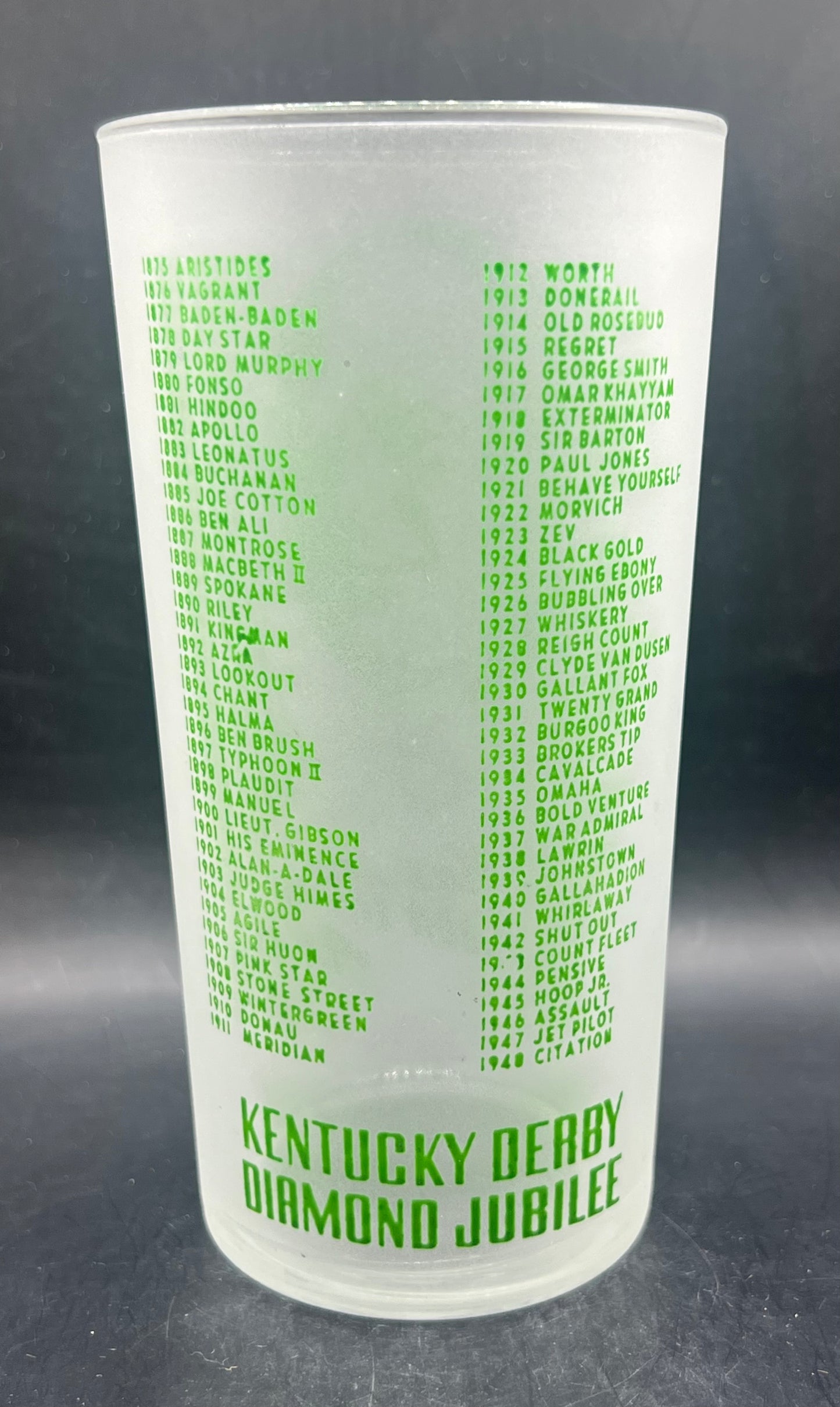 1949 Kentucky Derby Glass - Missing YN
