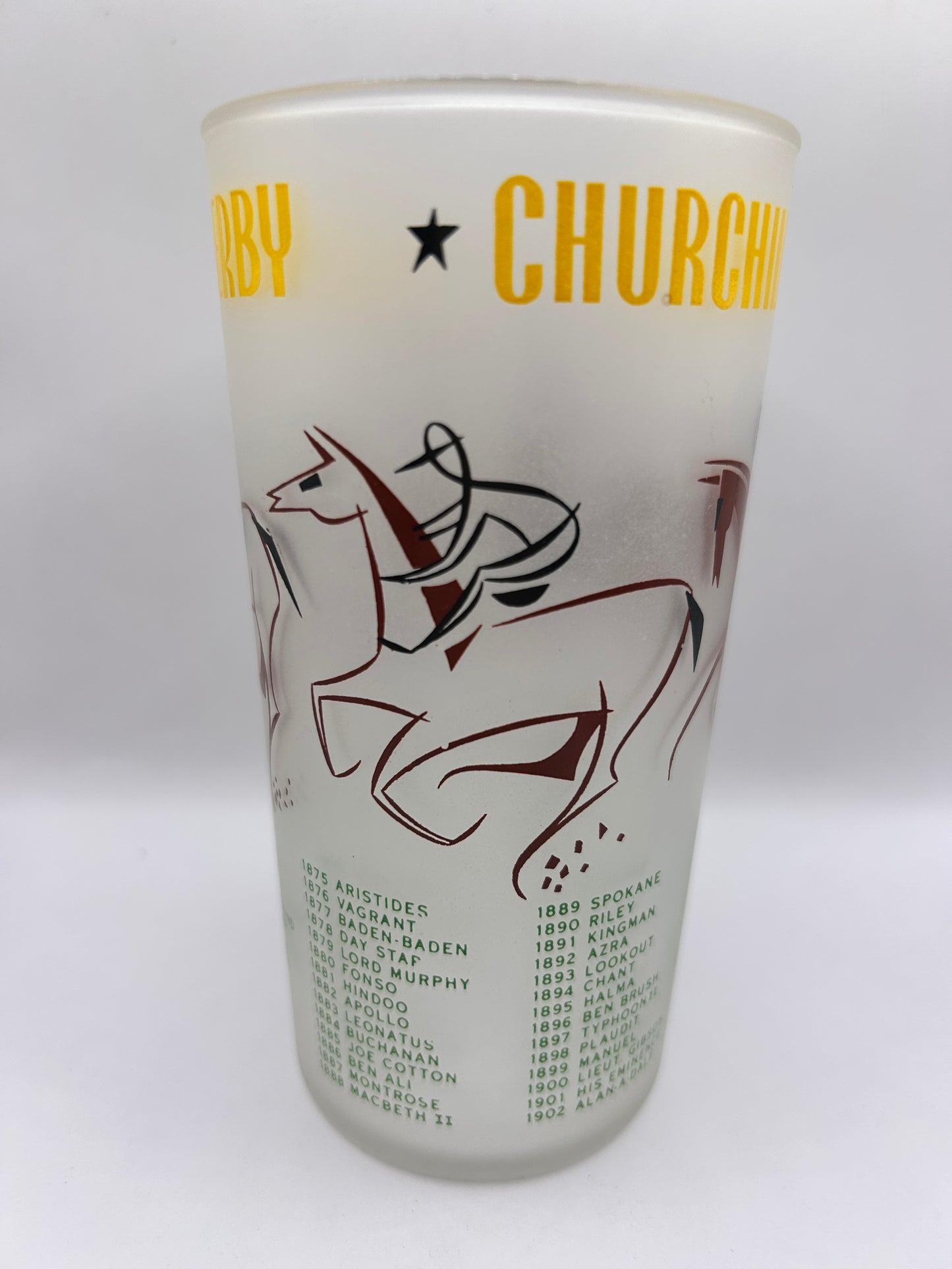 1956 Kentucky Derby Glass: 2 Stars, 3 Tails