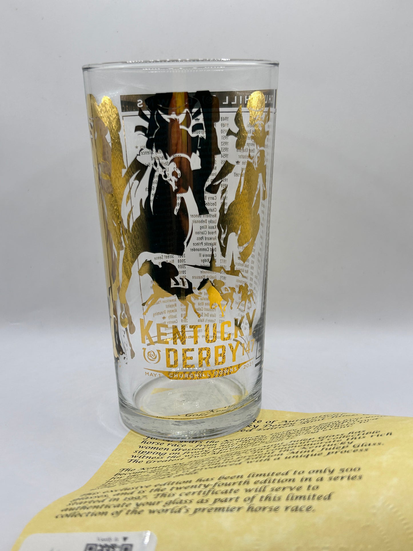 2021 Kentucky Derby Gold Glass