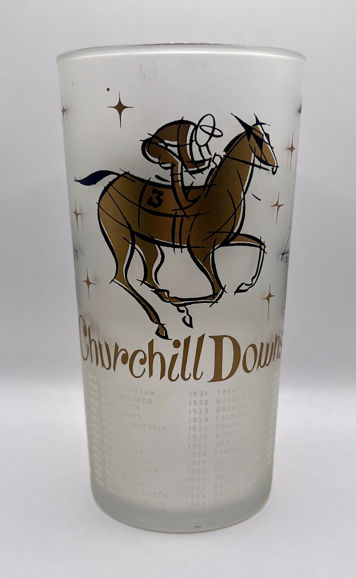 1958 Kentucky Derby Glass: Iron Liege