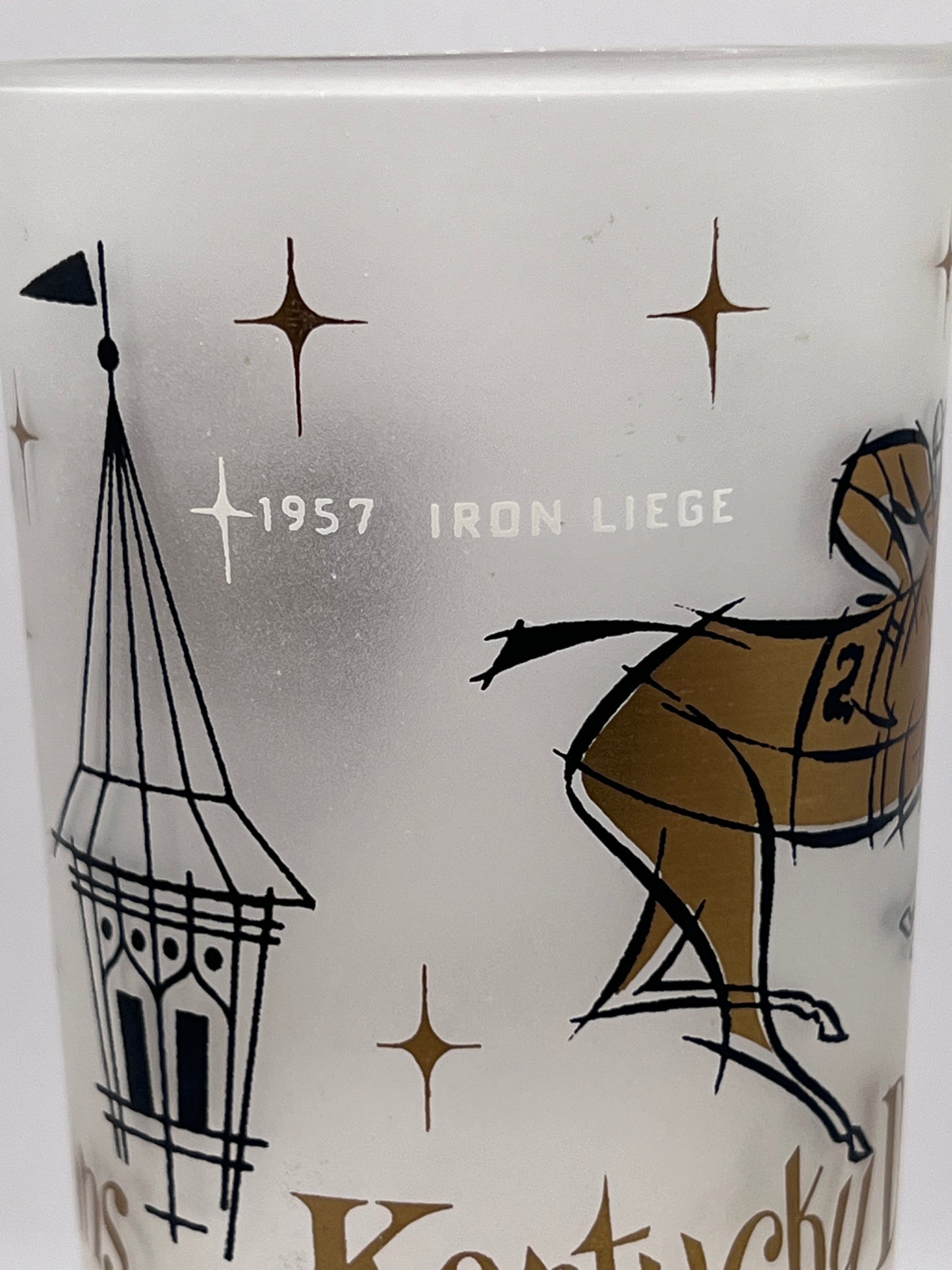 1958 Kentucky Derby Glass: Iron Liege