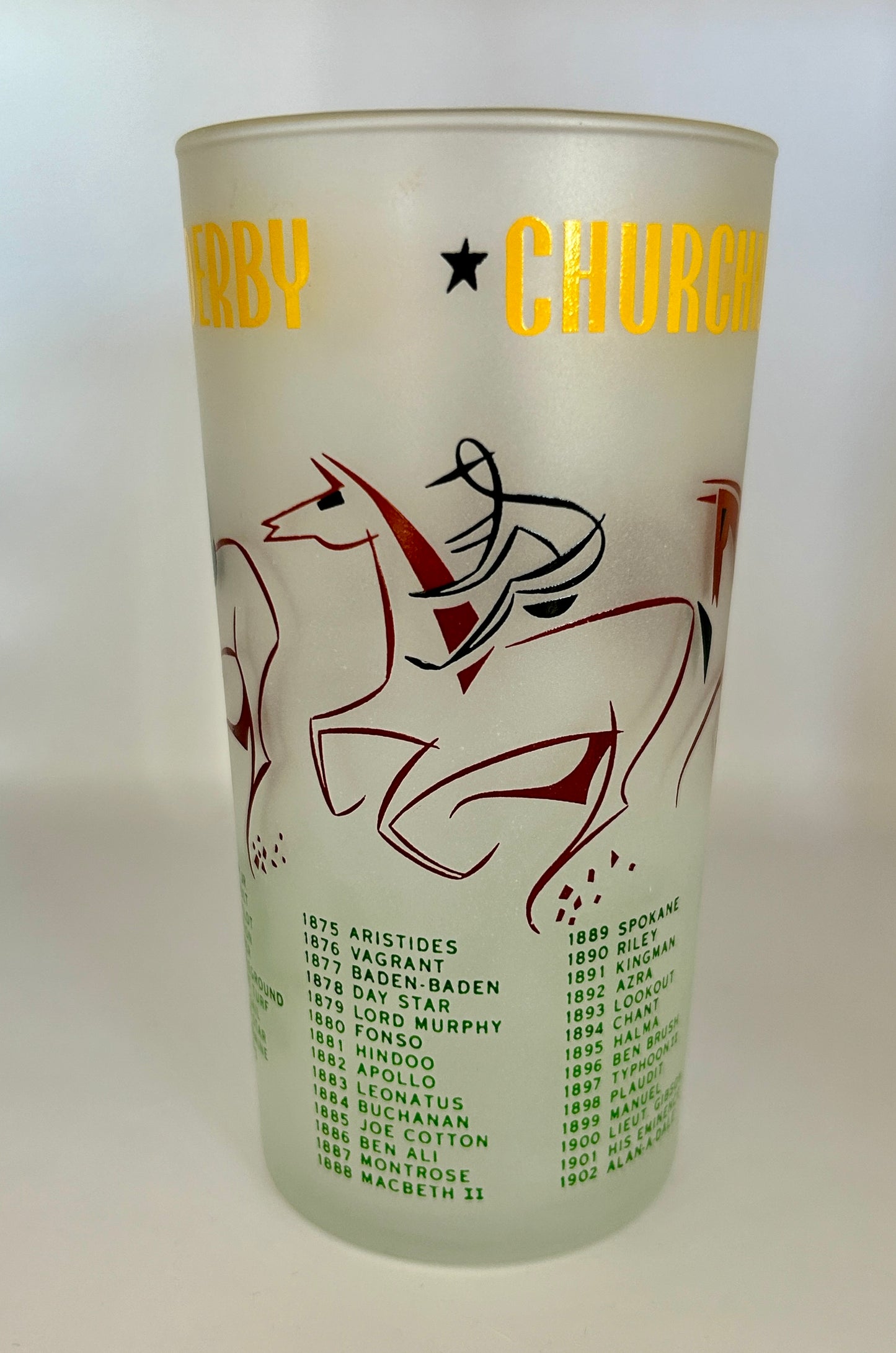 1956 Kentucky Derby Glass: 2 Stars, 2 Tails