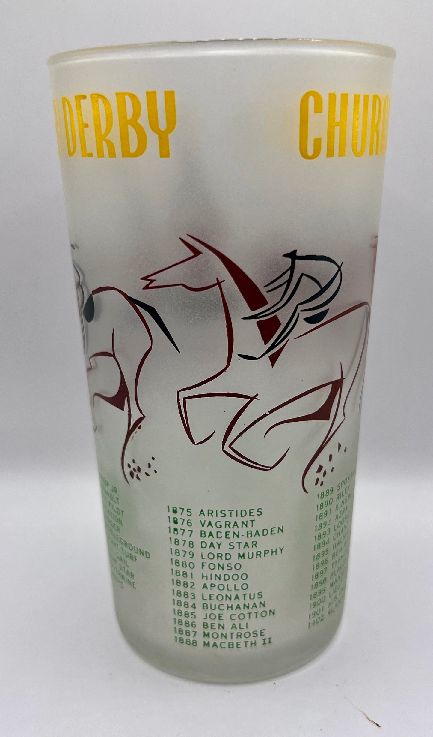 1956 Kentucky Derby Glass: Headless Jockey