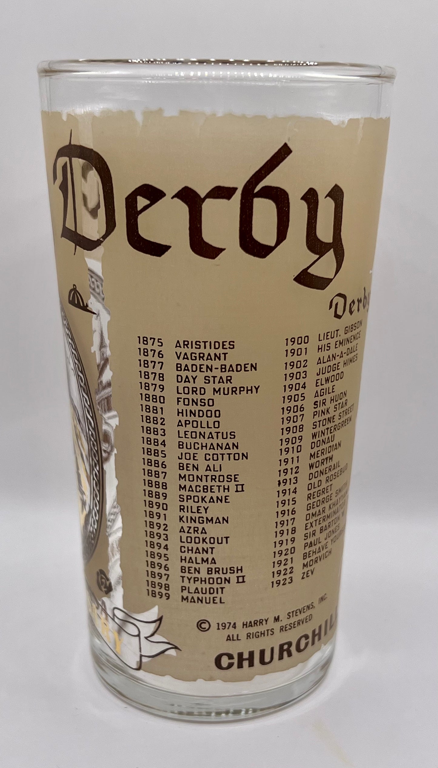 1974 Kentucky Derby Glass