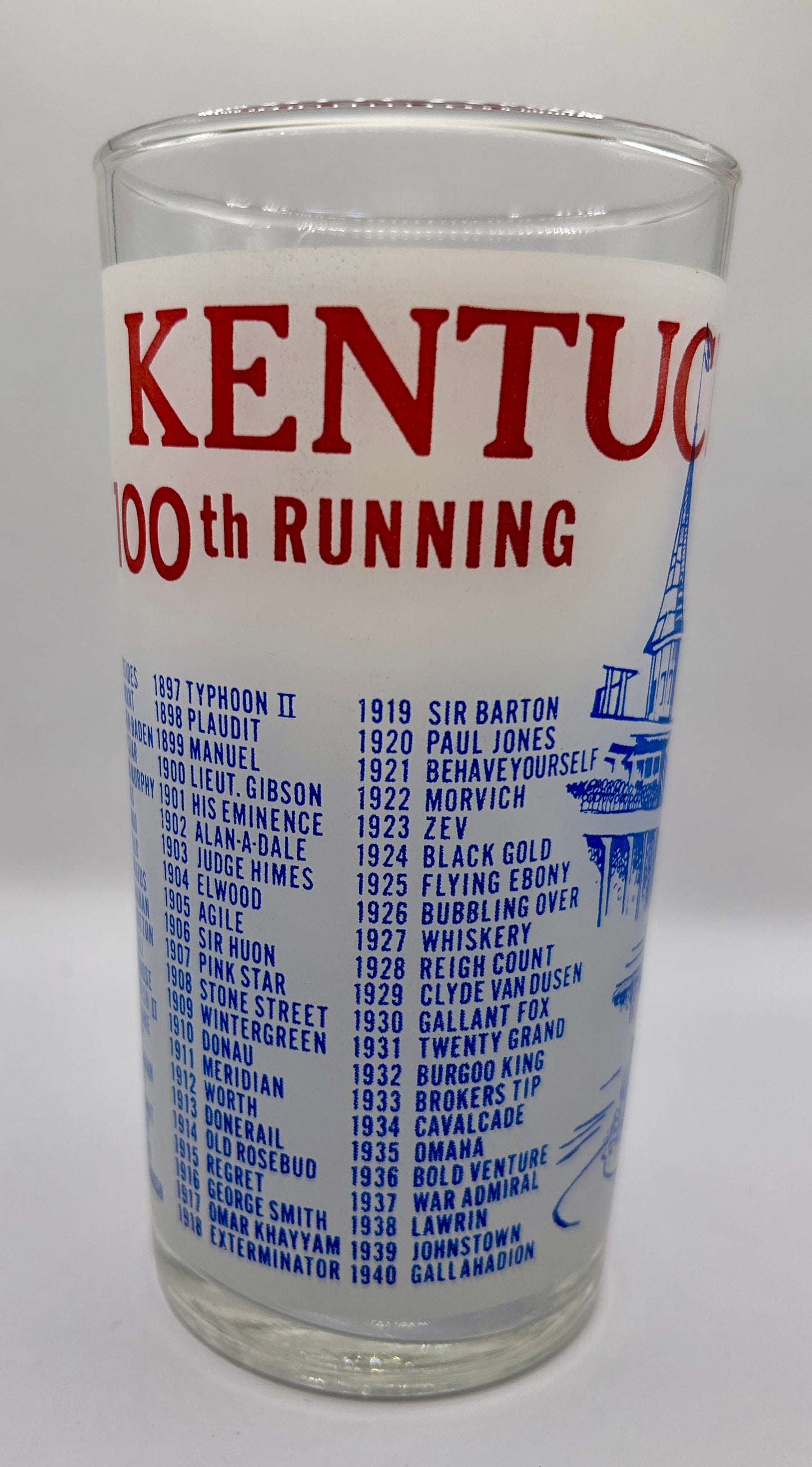1974 Unofficial Kentucky Derby BAR Glass