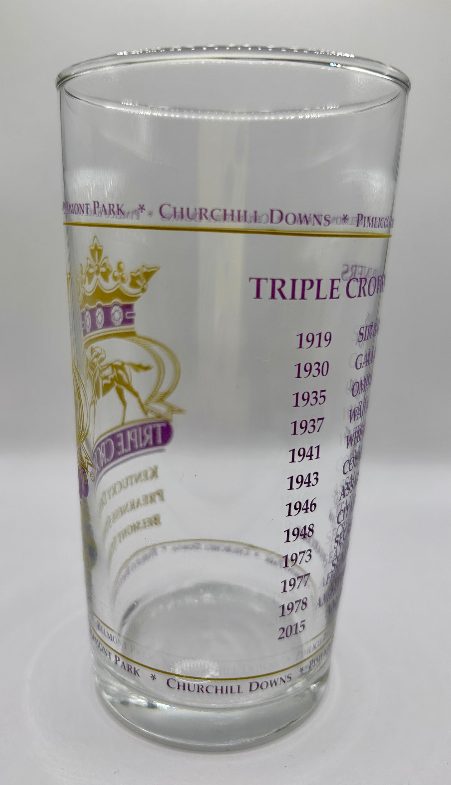 2016 Unofficial Triple Crown Winner BAR Glass