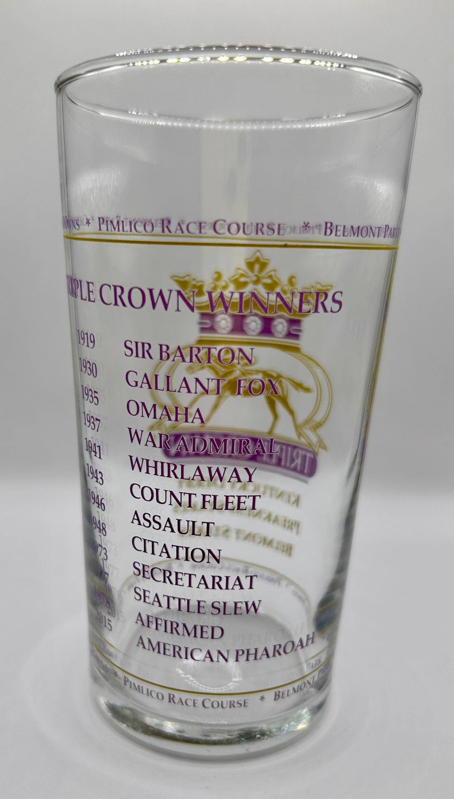 2016 Unofficial Triple Crown Winner BAR Glass