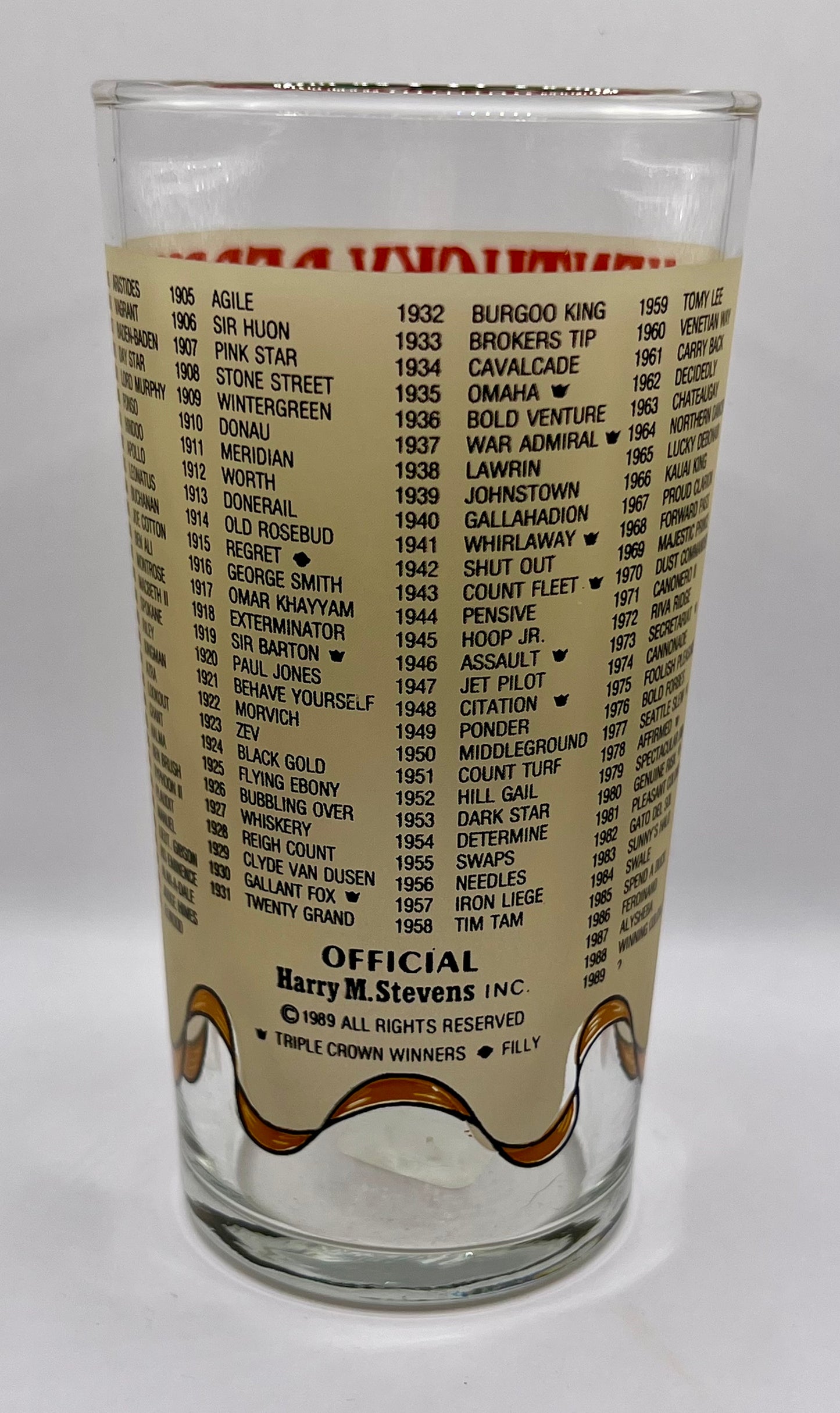 1989 Kentucky Derby Glass