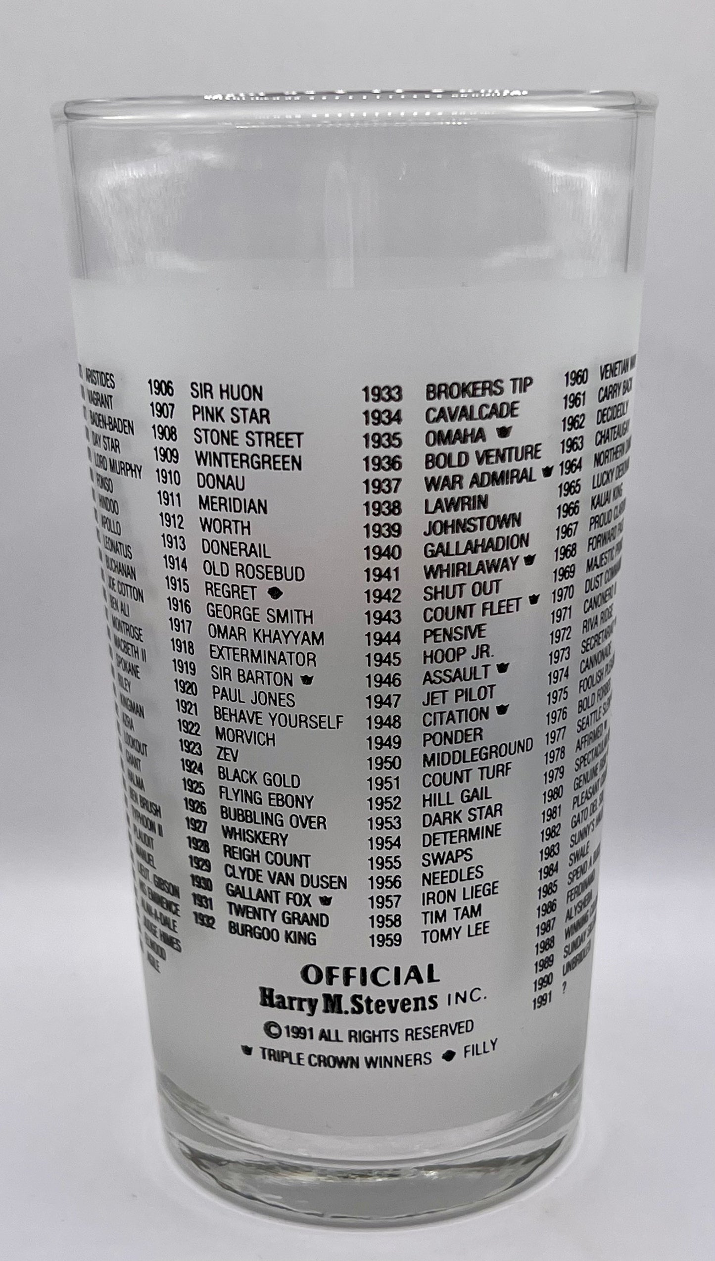 1991 Kentucky Derby Glass