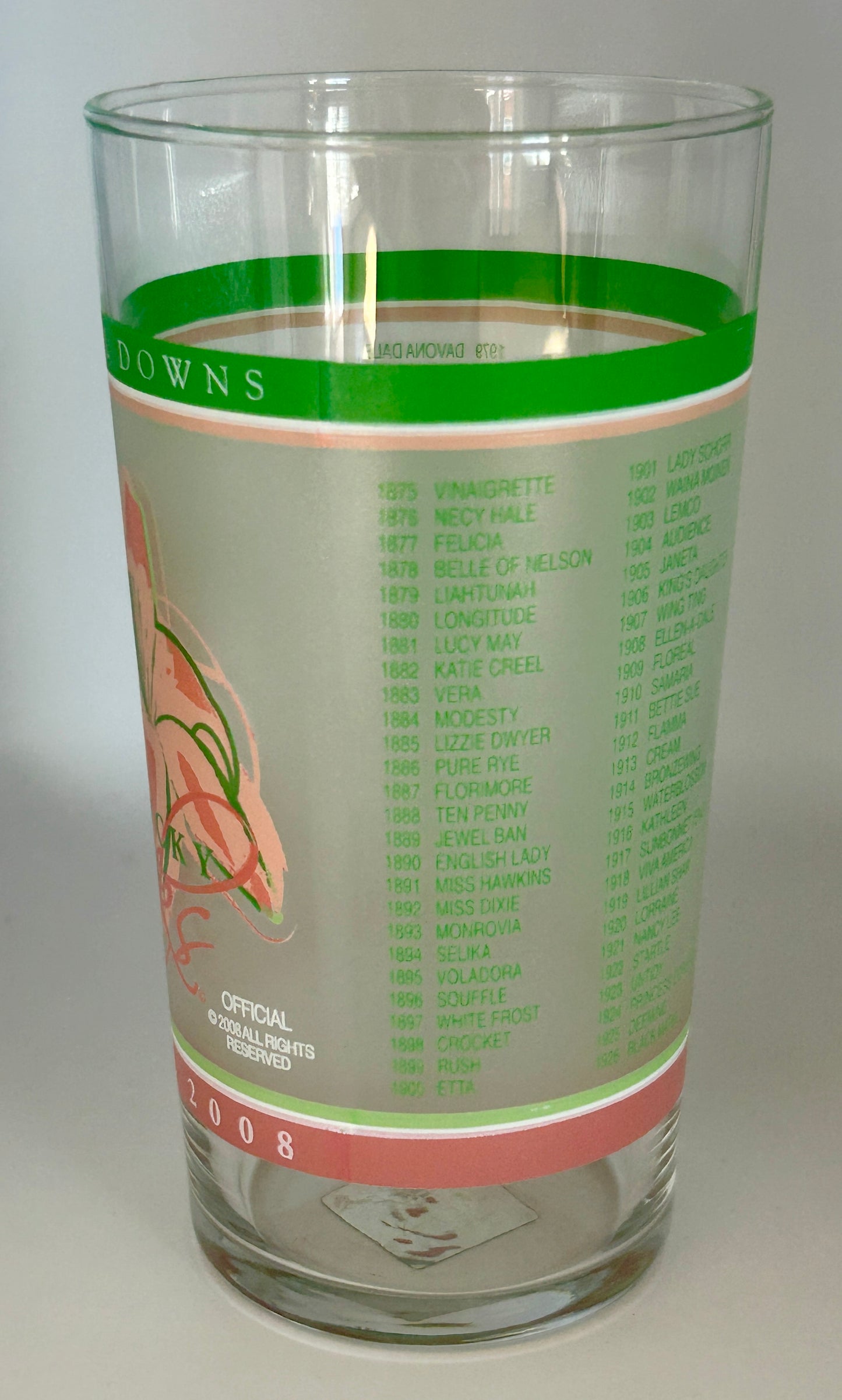 2008 Kentucky Oaks Glass