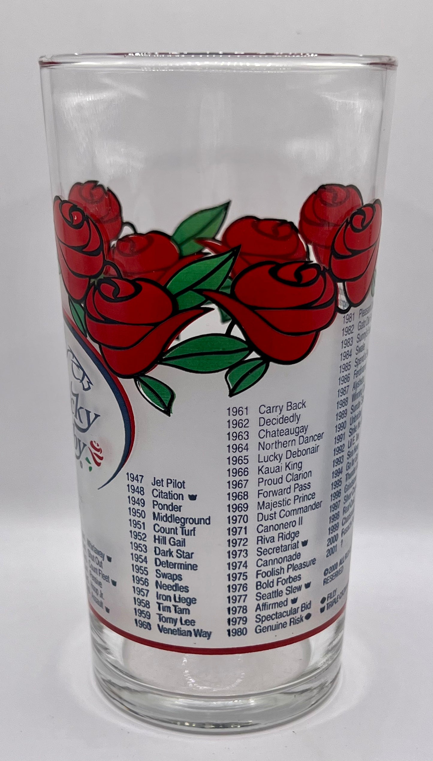 2001 Kentucky Derby Glass