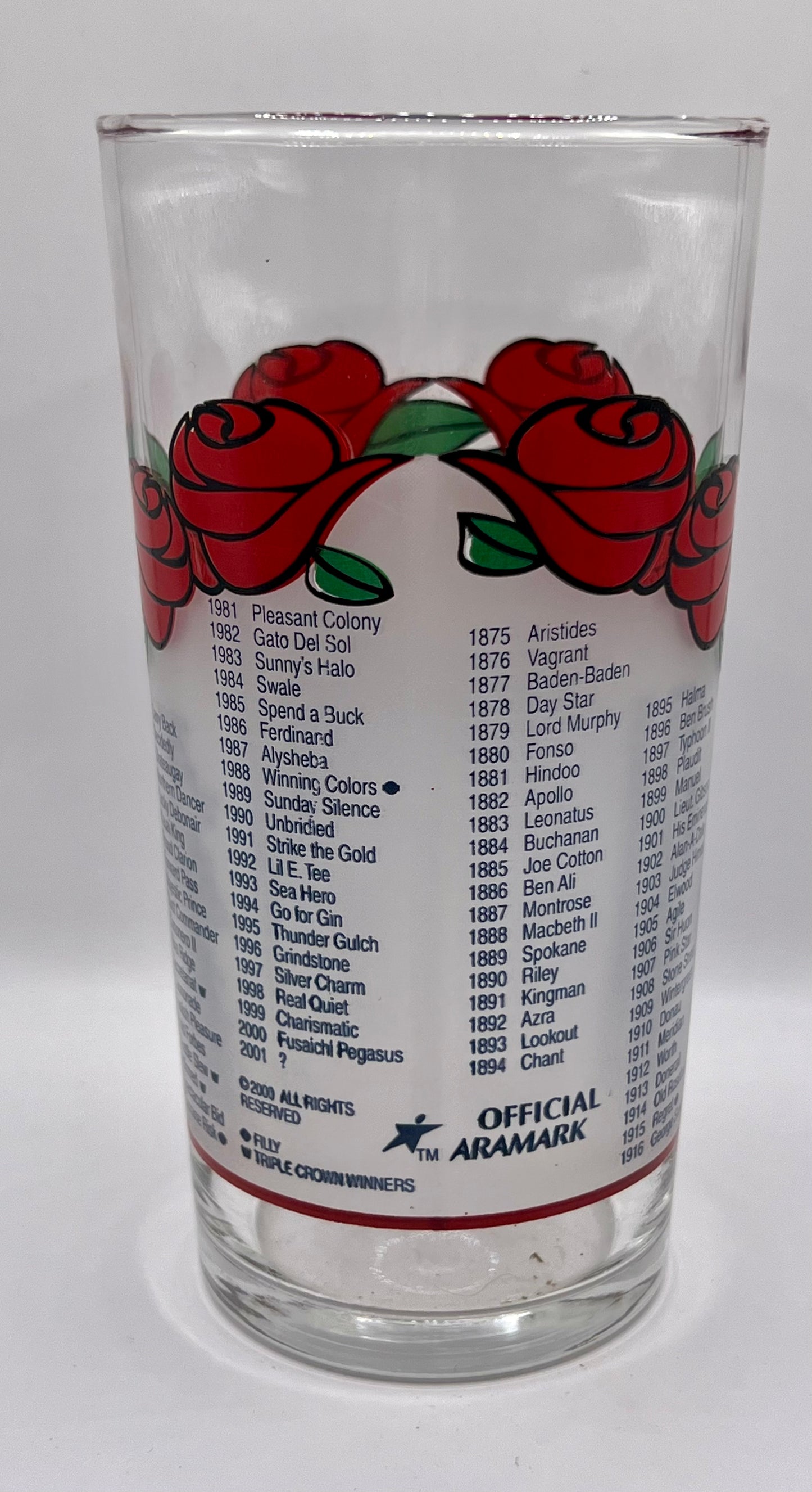 2001 Kentucky Derby Glass