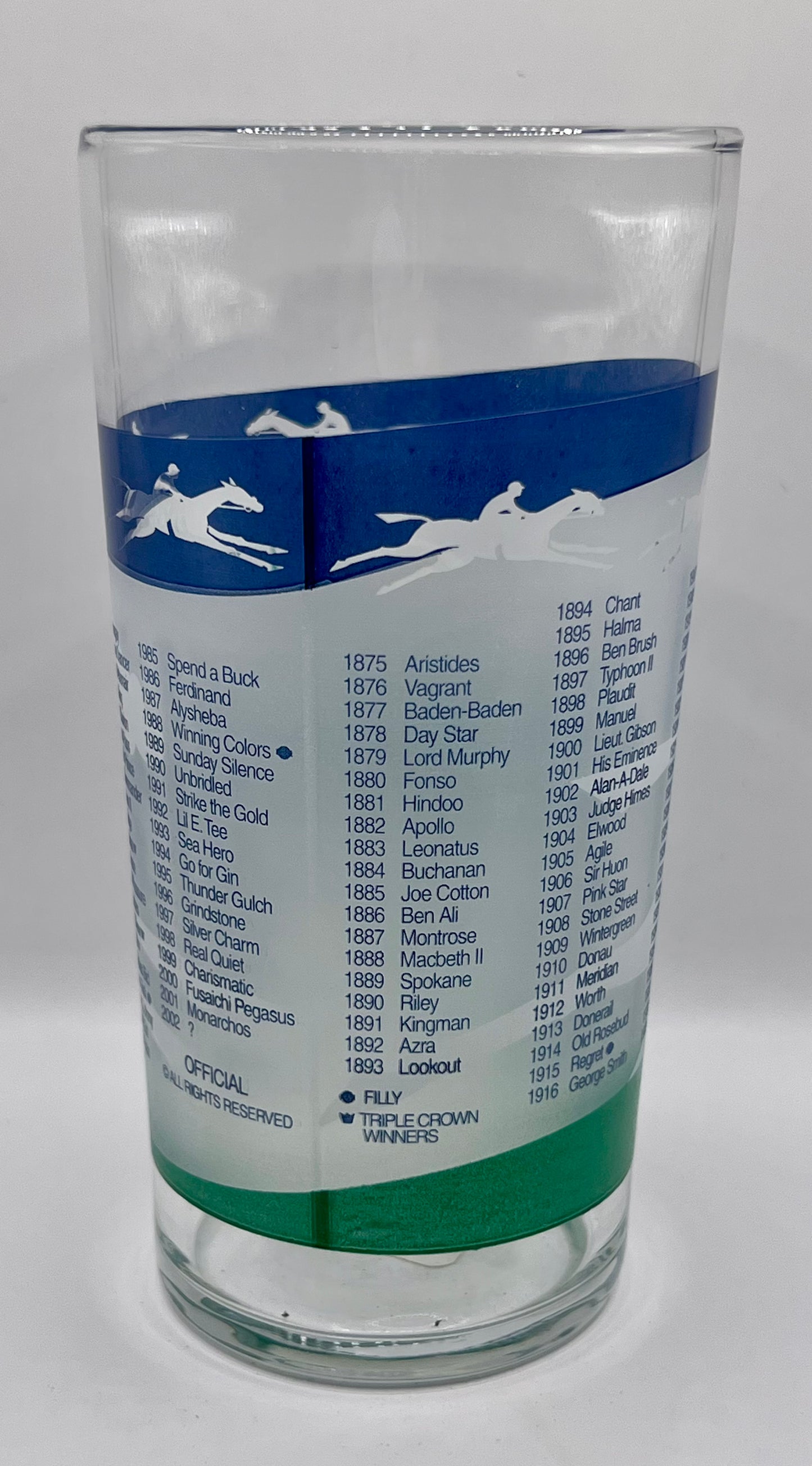 2002 Kentucky Derby Glass